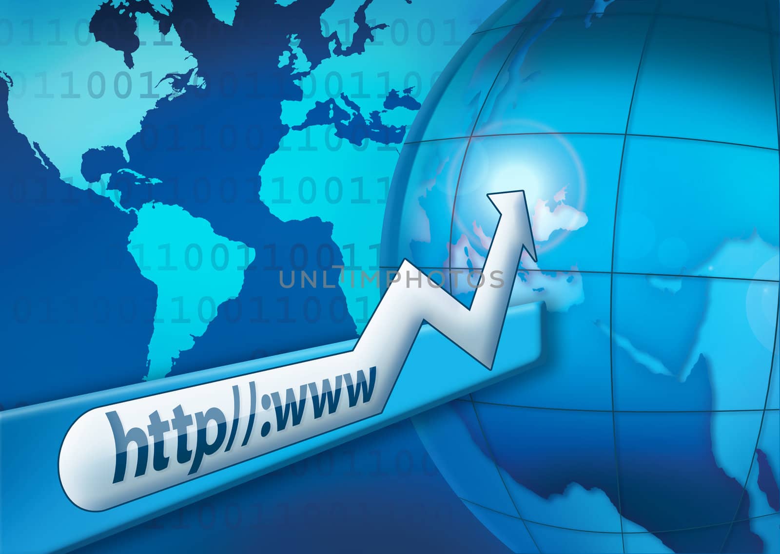 Digital Illustration of the World Wide Web.
