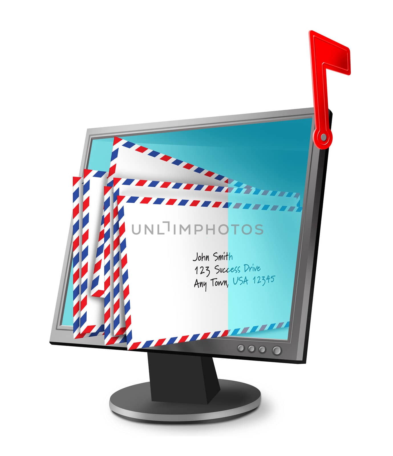 Digital Illustration concept of a Computer Mailbox.
