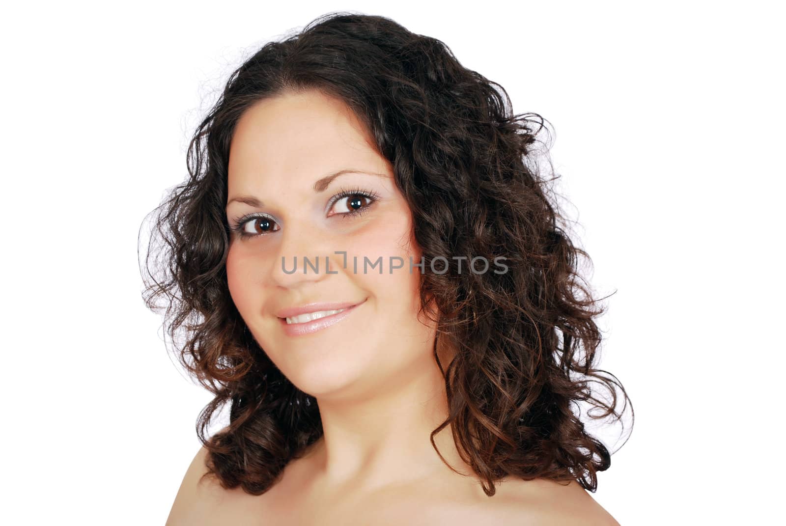 Beautiful brunette girl studio shot