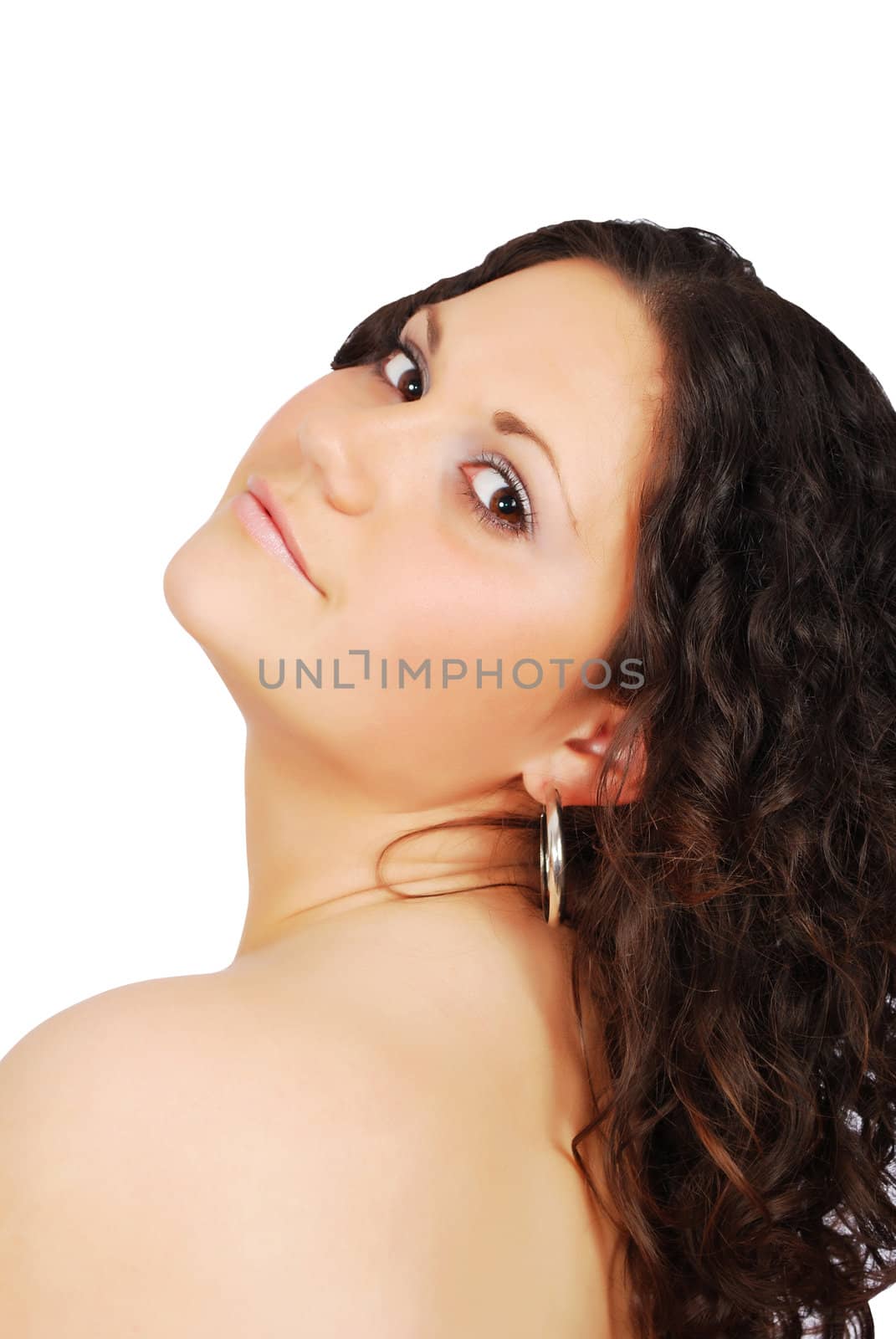 Beauty brunette girl studio shot