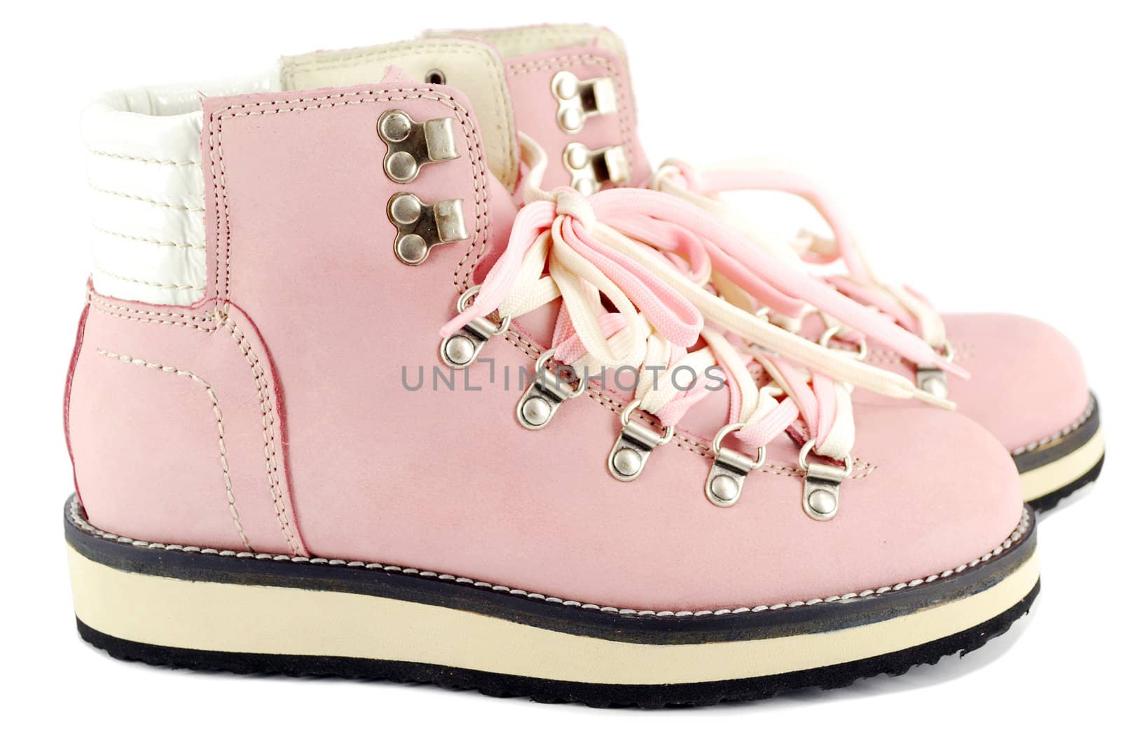 woman pink hiking boots