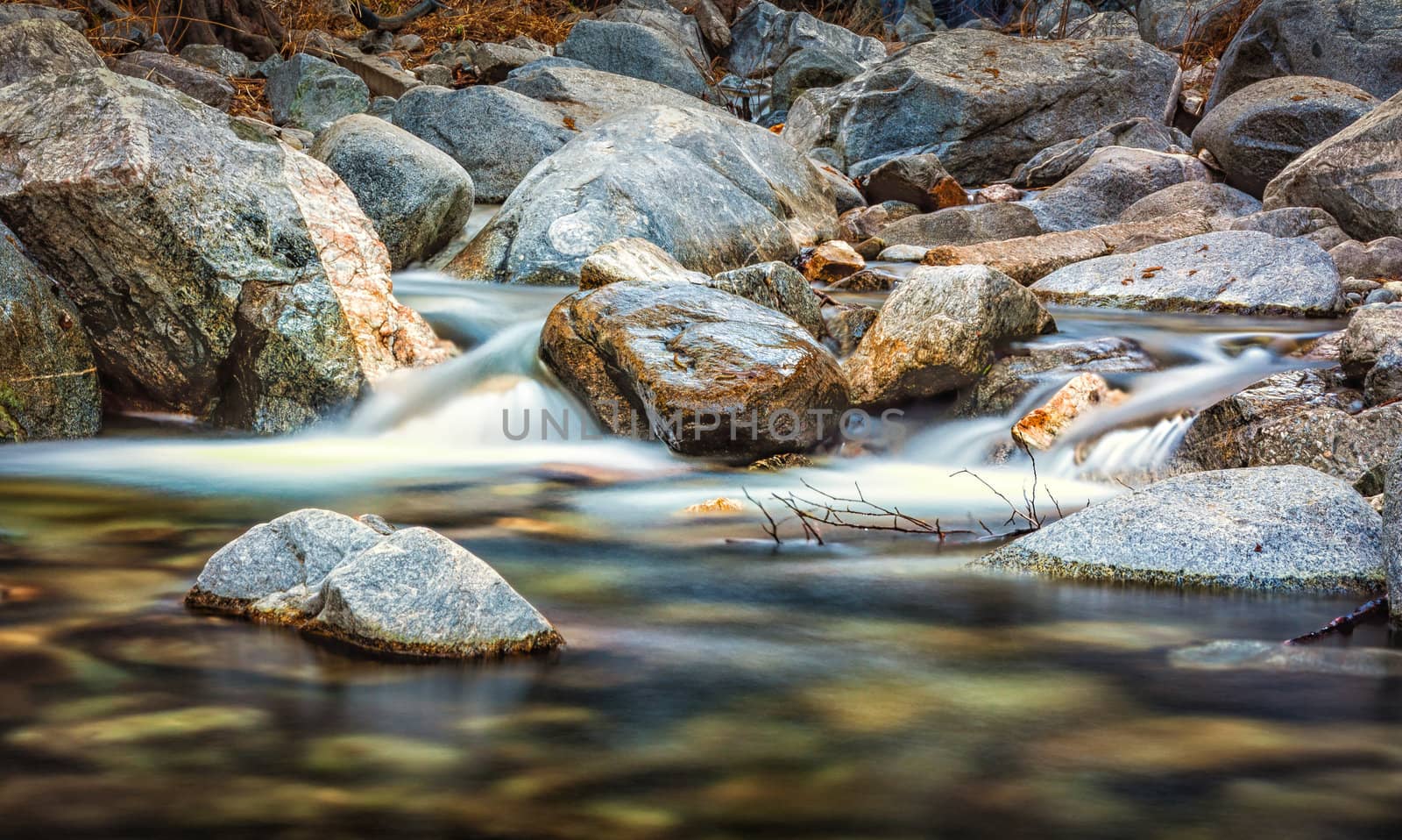 Flowing River over Rocks at Chantry Flats by wolterk