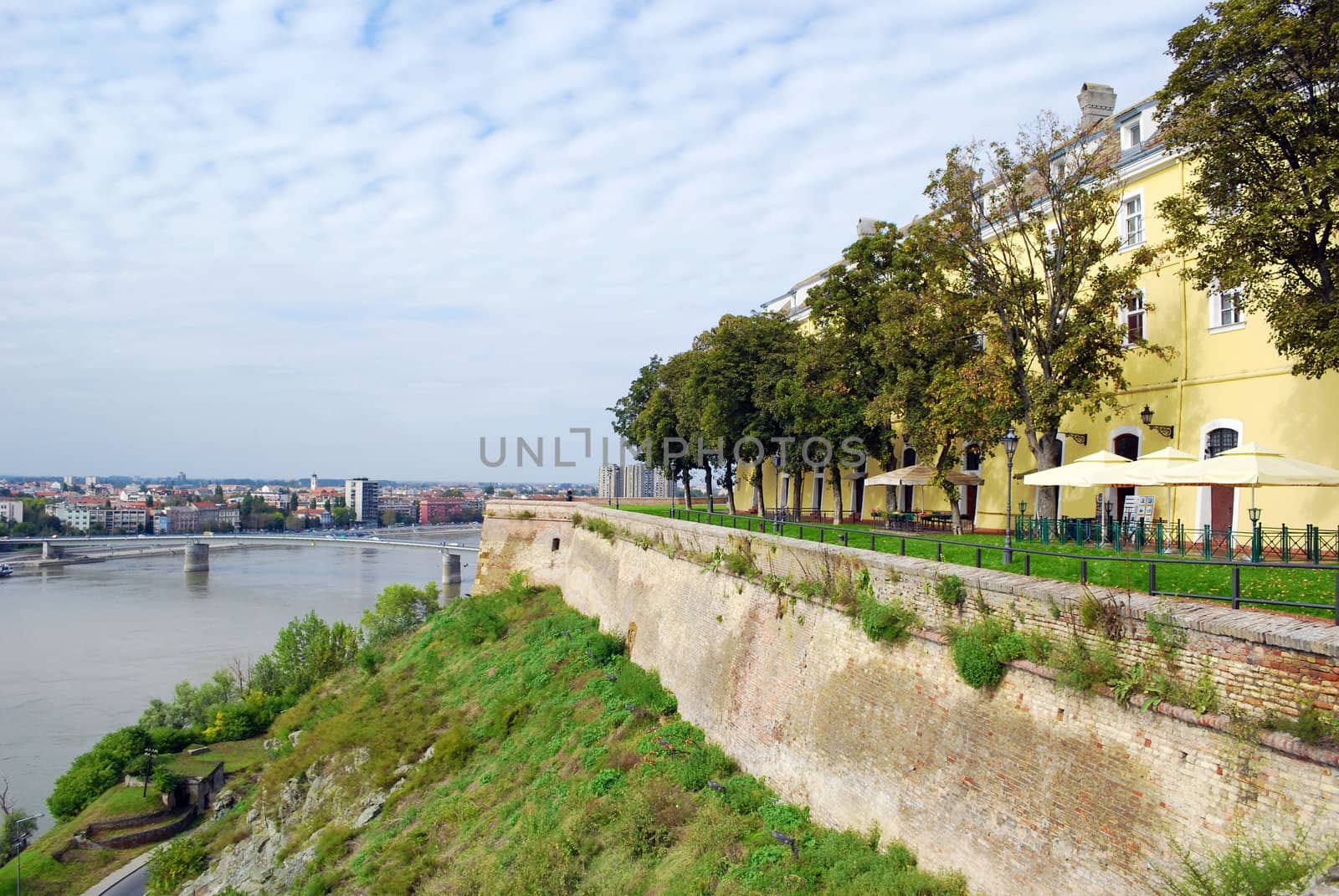view from Petrovaradin fortress of Novi Sad town in Serbia