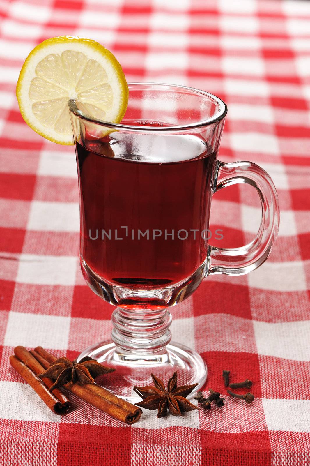 Mulled wine still life with spices