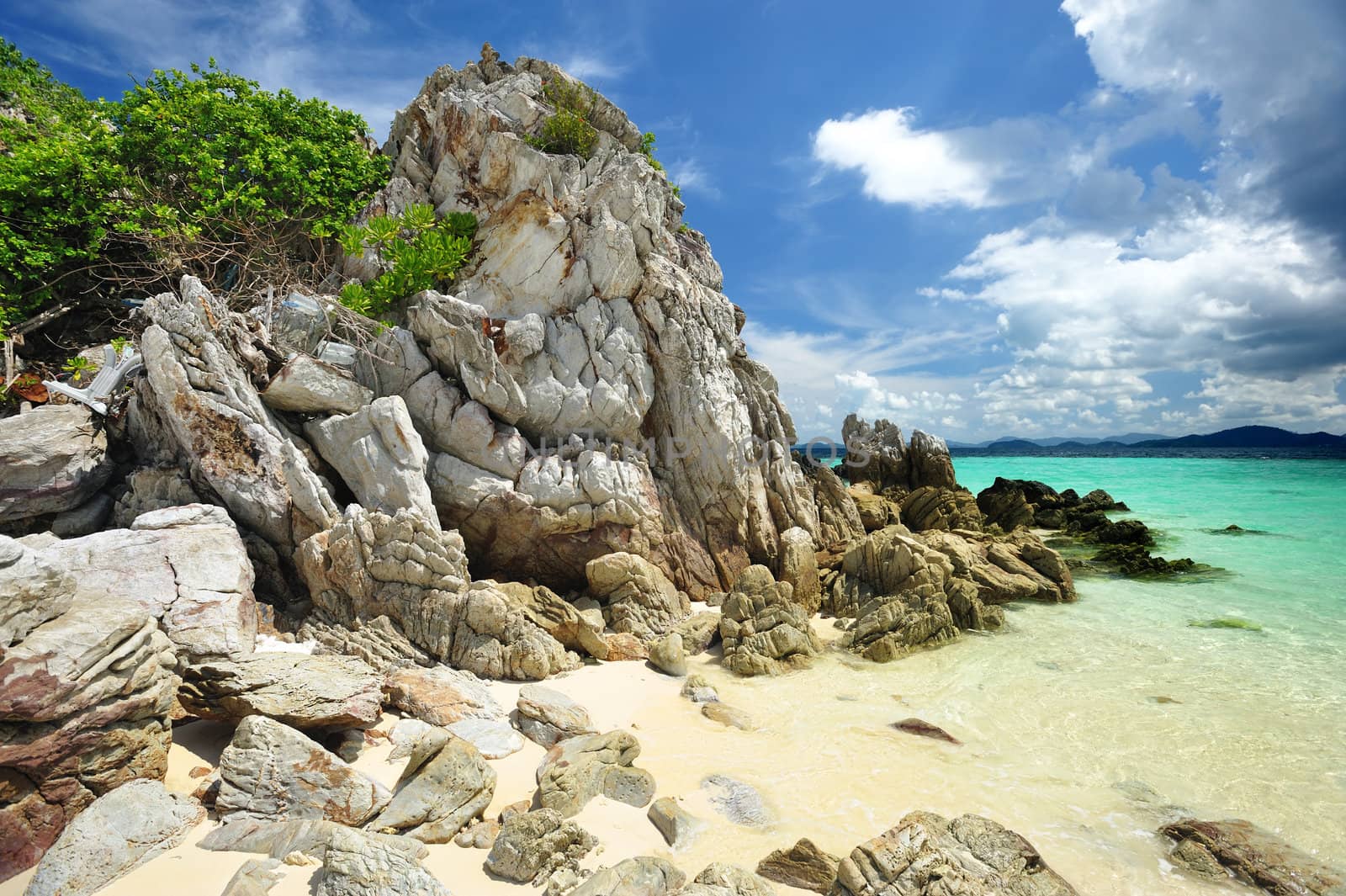 Beautiful rocky beach in thailand