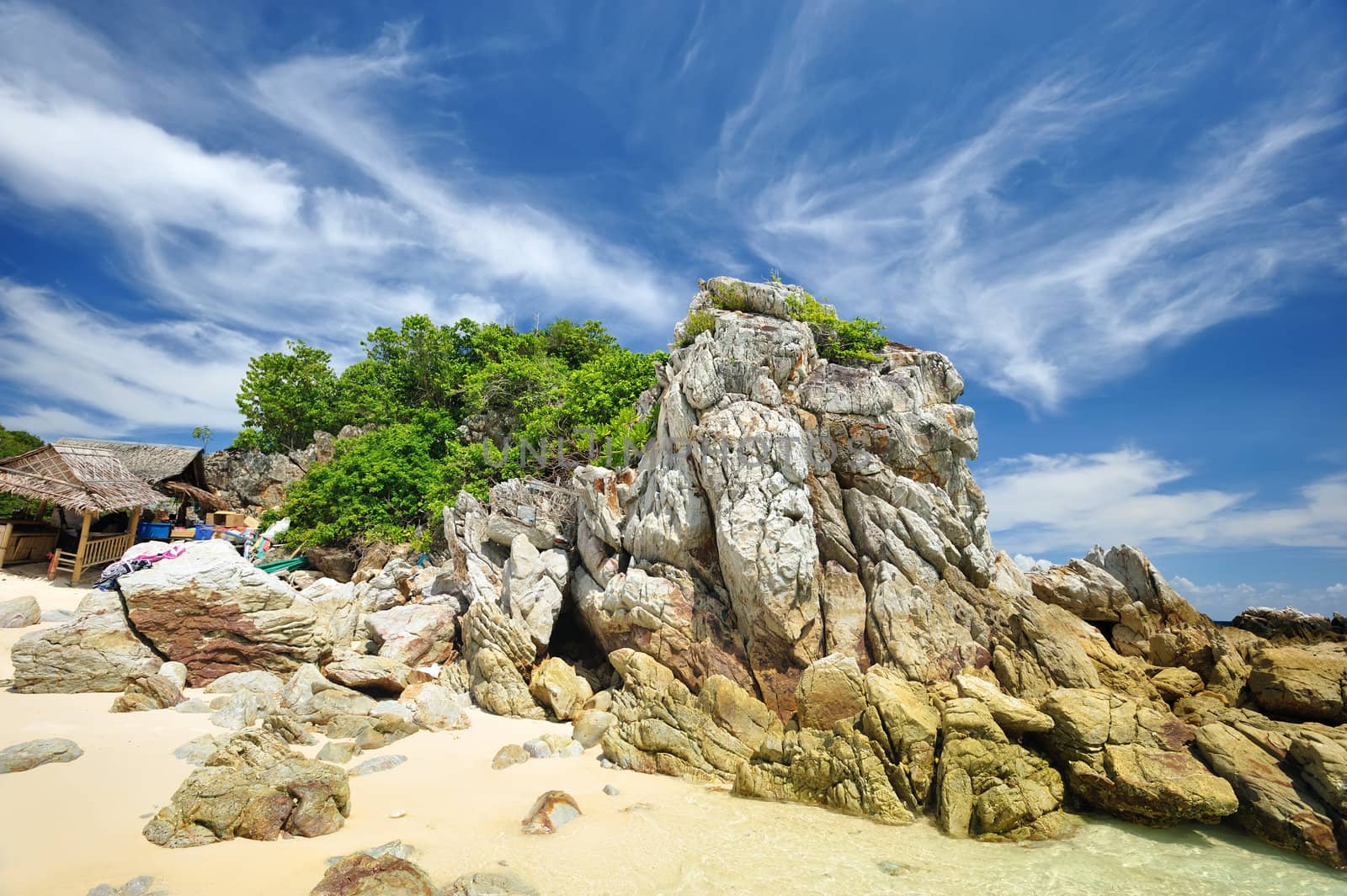 Beautiful rocky beach in thailand