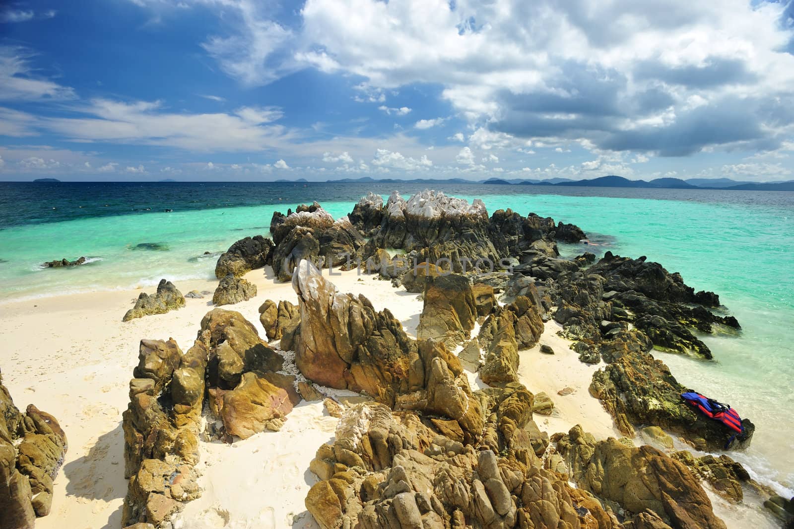 Beautiful rocky beach in thailand