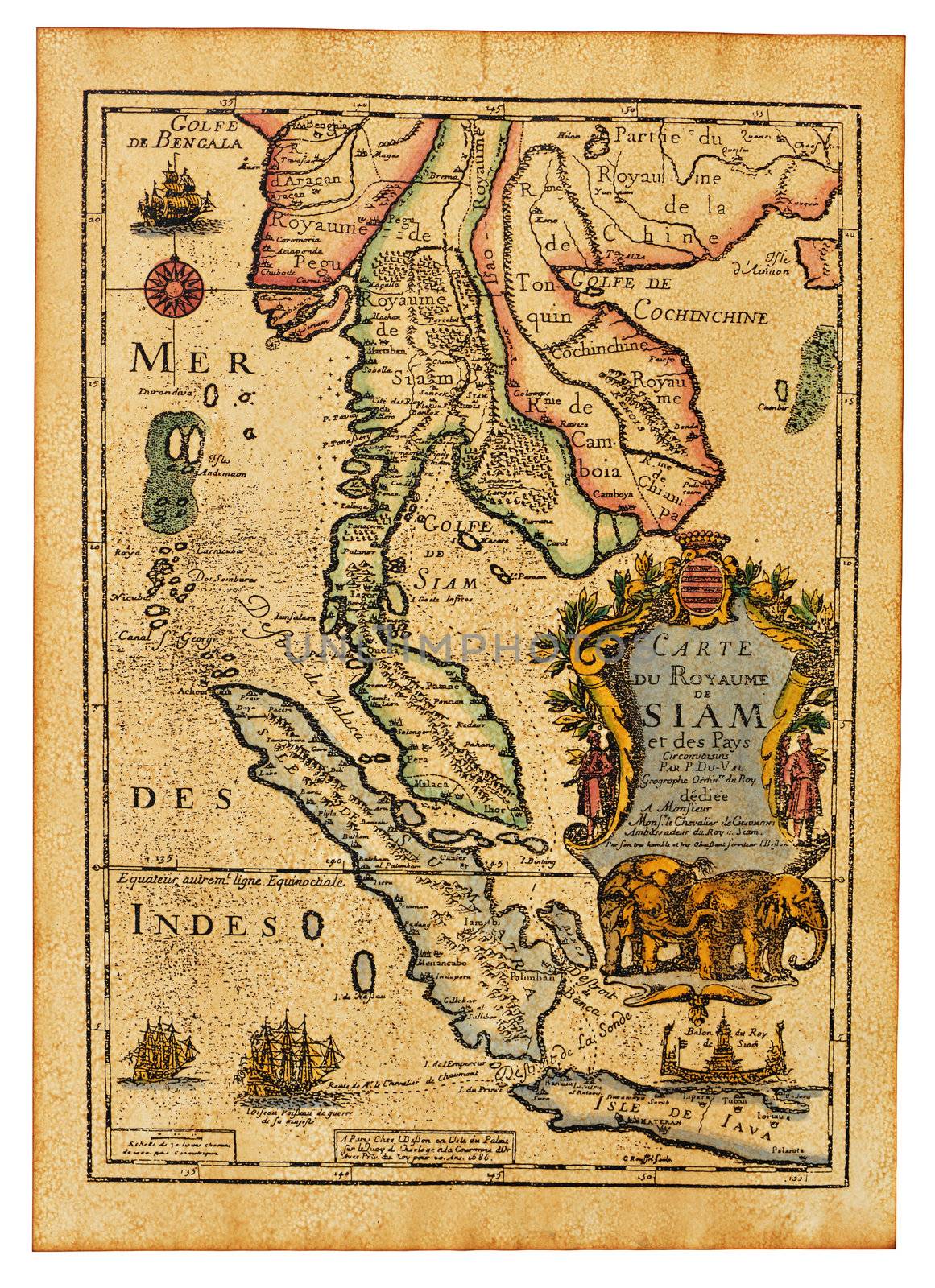 Antique Thailand map by haveseen