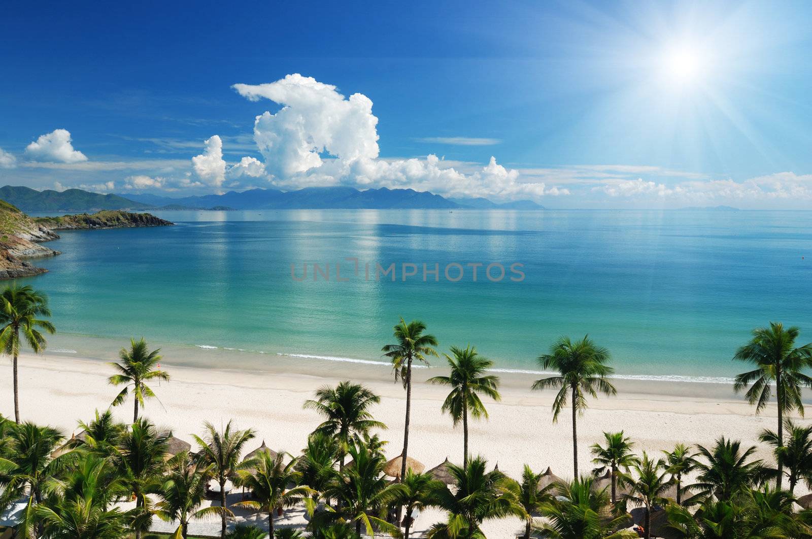 Beach Scene, Tropics, Pacific ocean