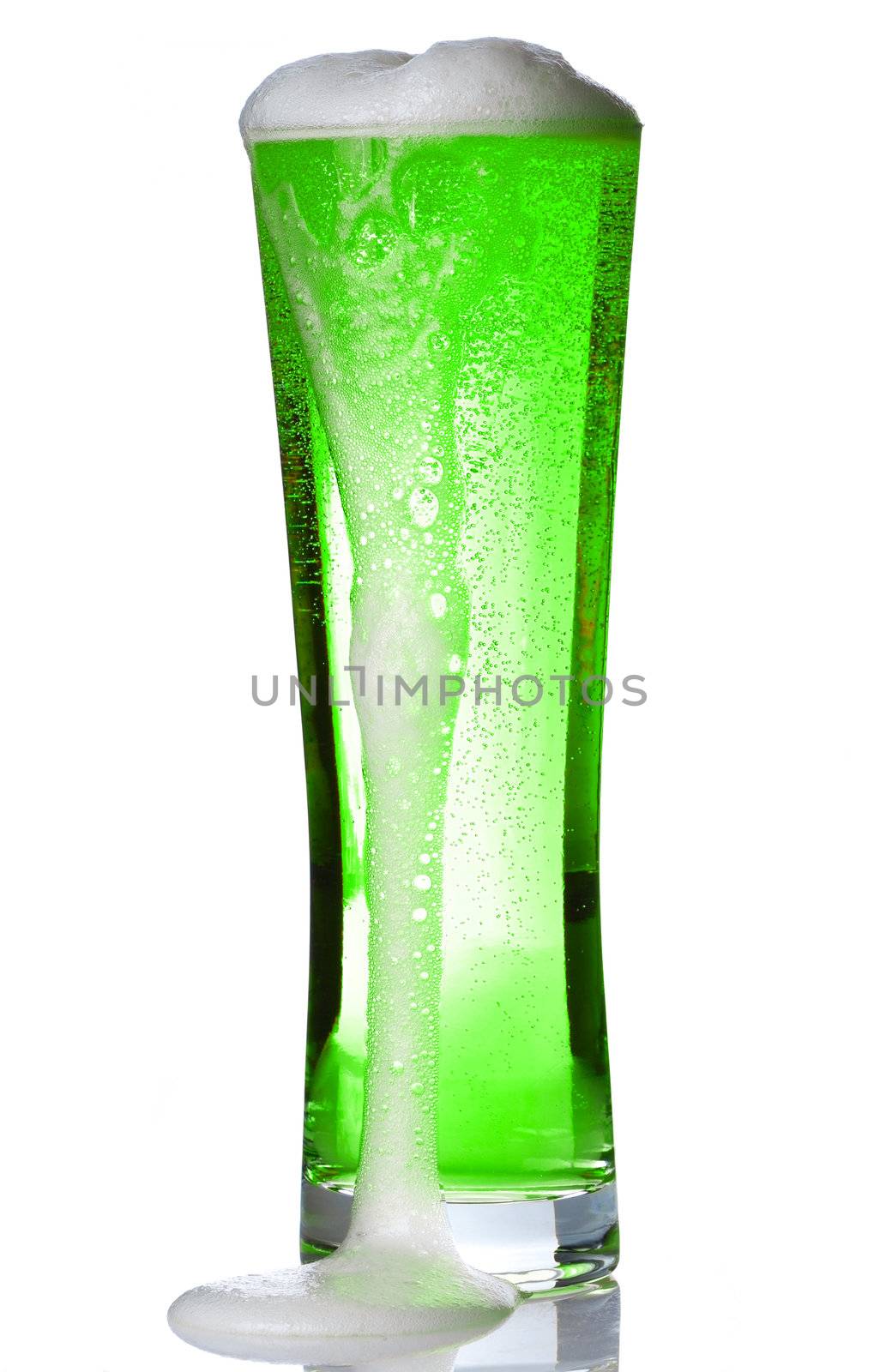 Green Beer glass isolated on white