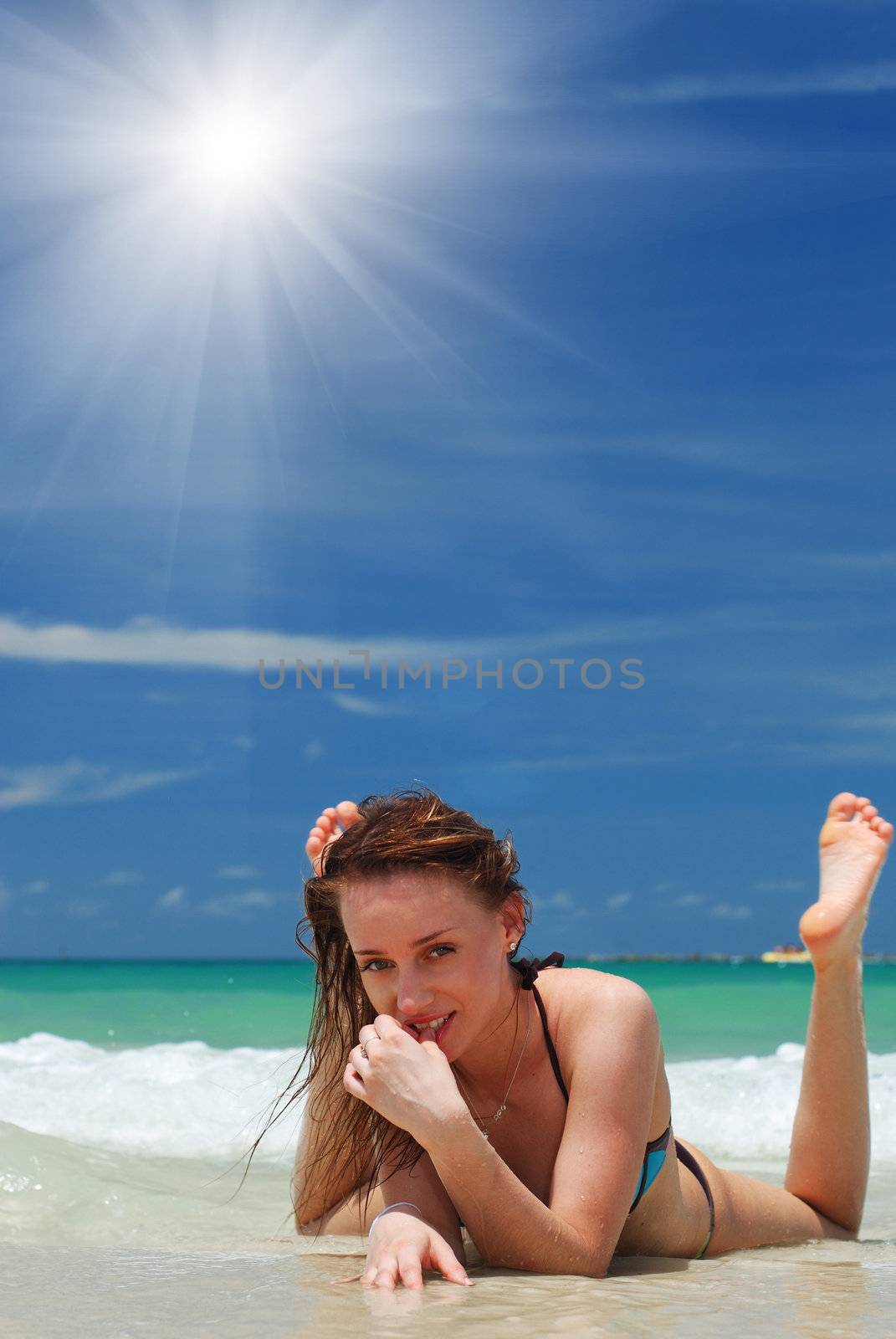 Girl on a tropical beach