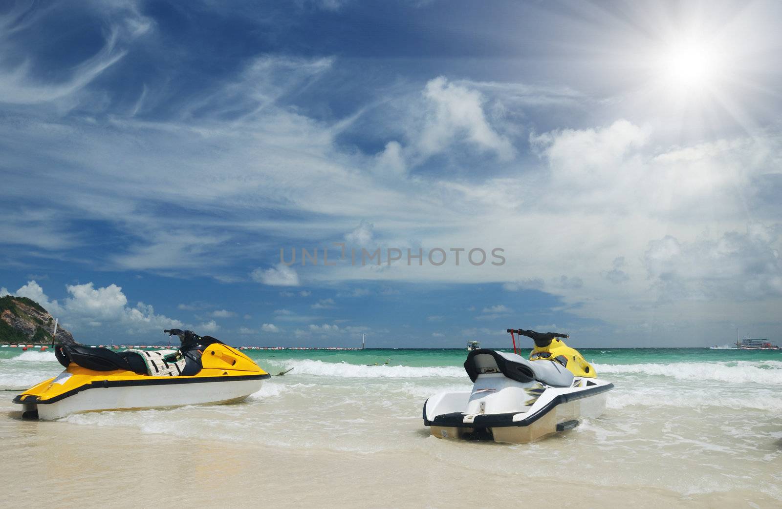 Jet Ski on a tropical beach