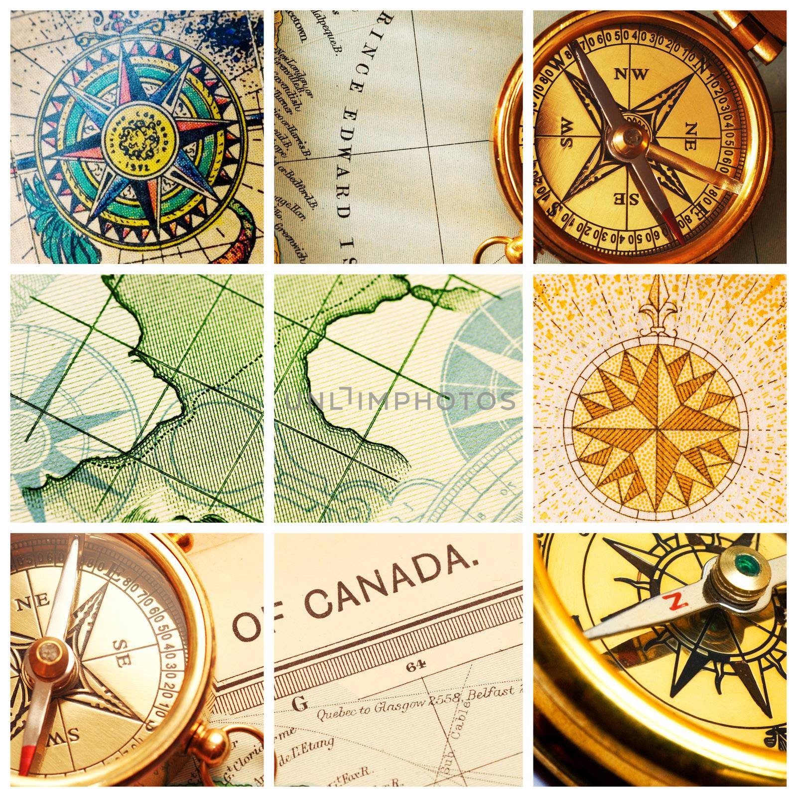 Compass and map collage by haveseen