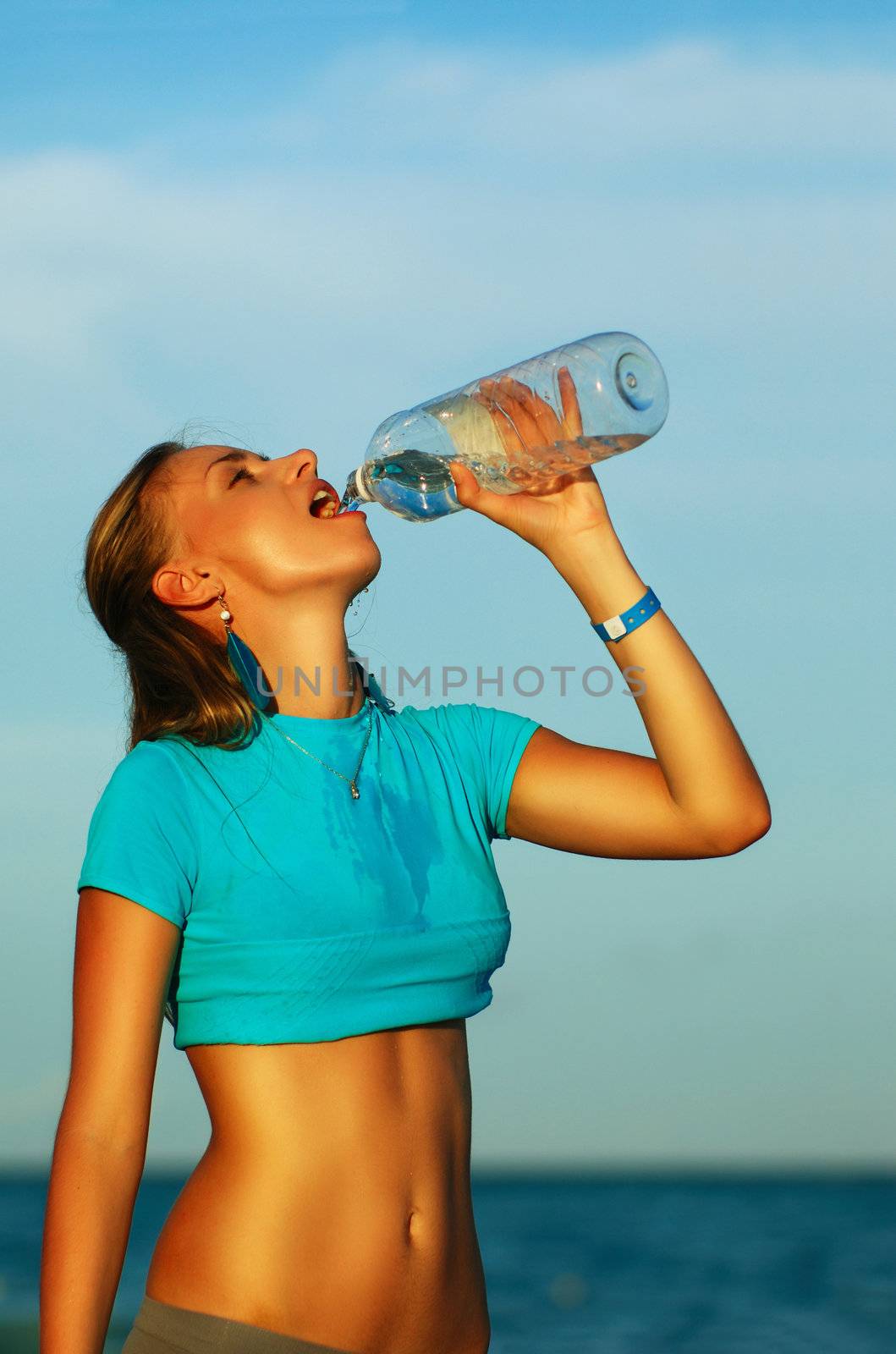 Drinking water after jogging by haveseen