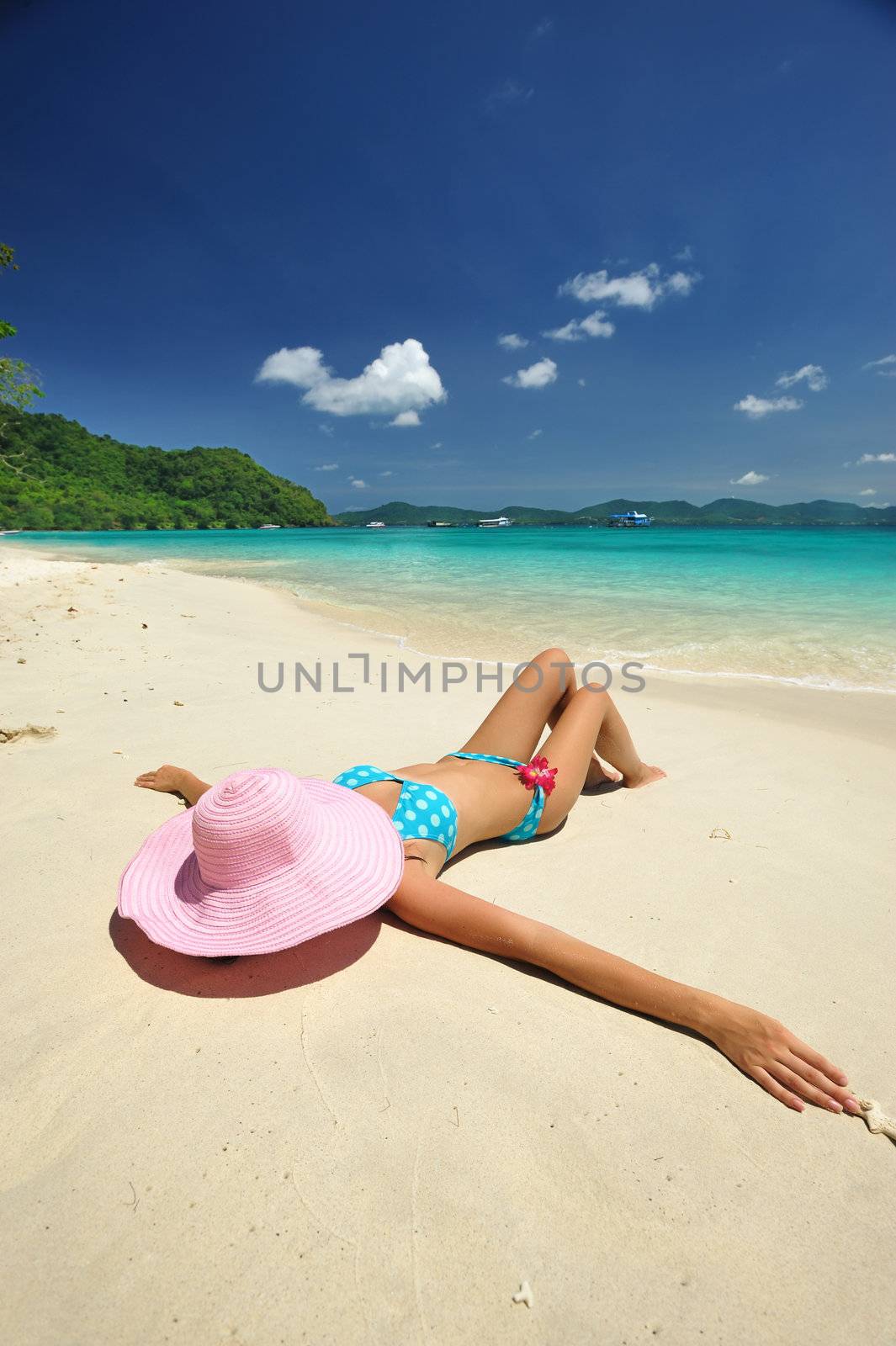 Woman on a beautiful beach