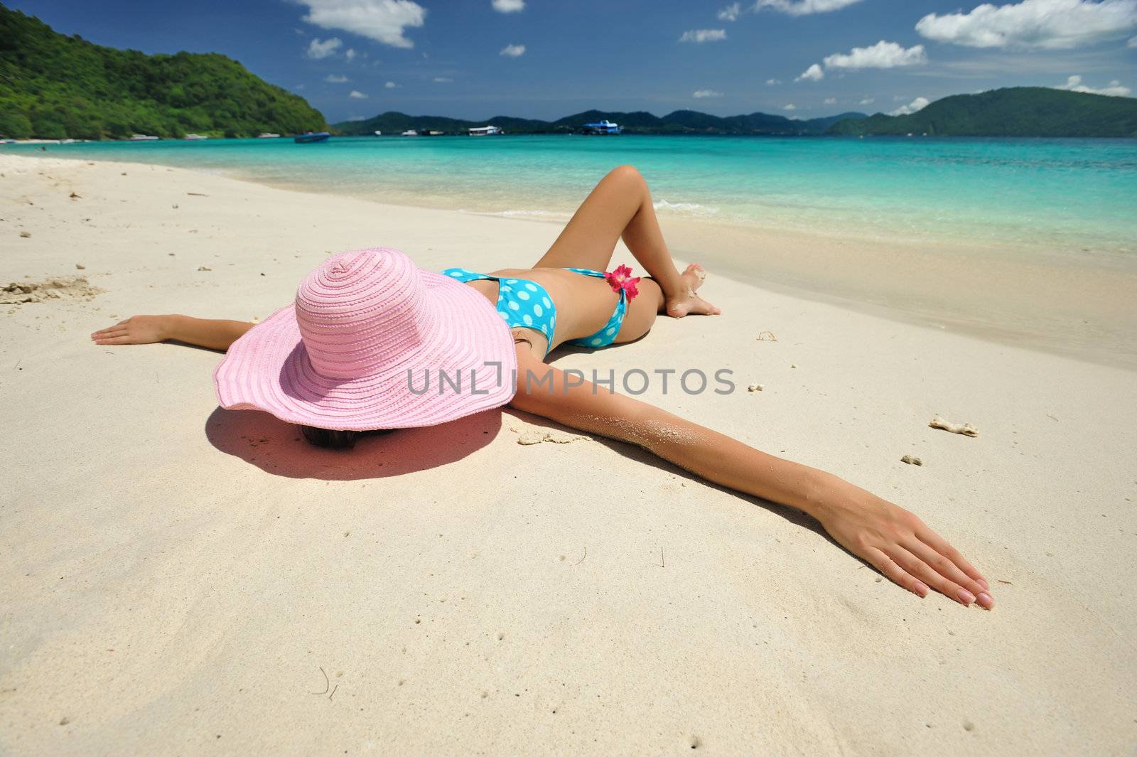 Woman on a beautiful beach