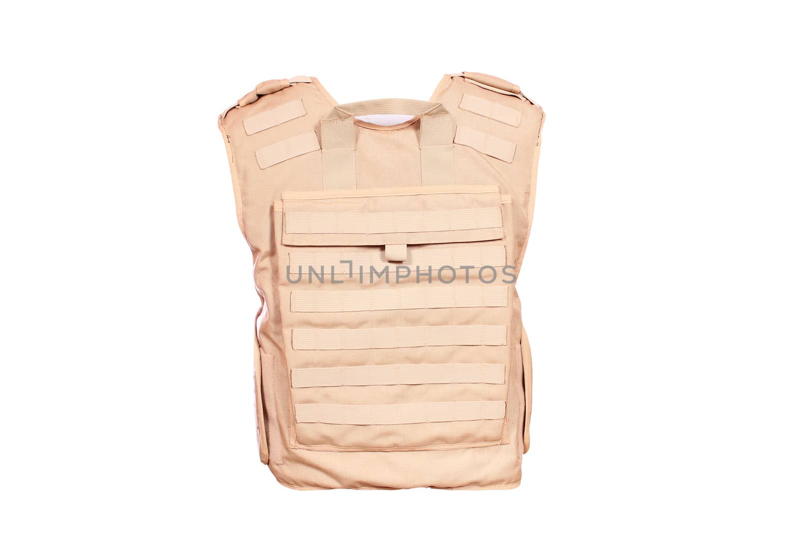 backside of bulletproof vest isolated