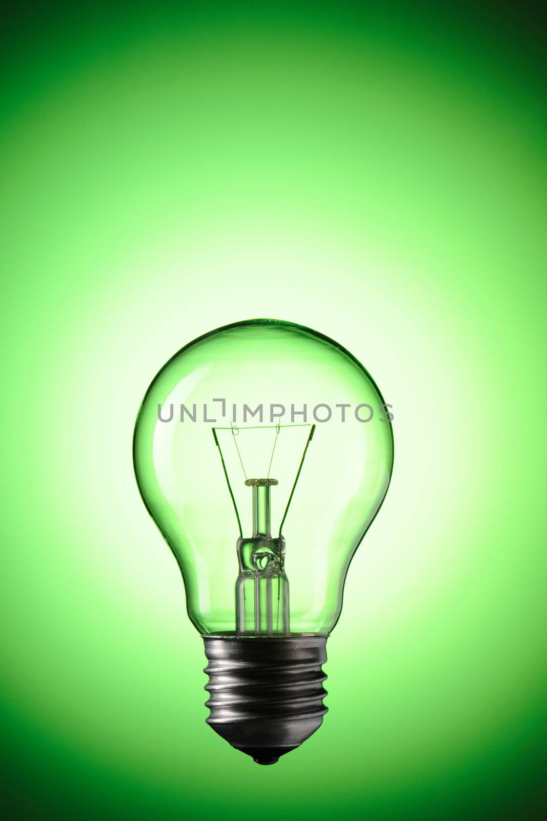 Light Bulb over colourful background