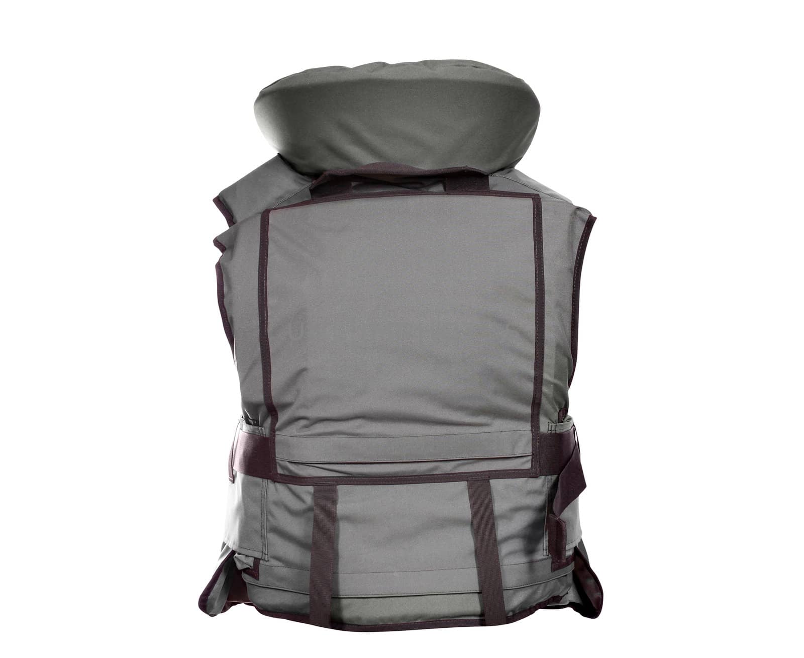 backside of heavy bulletproof vest isolated
