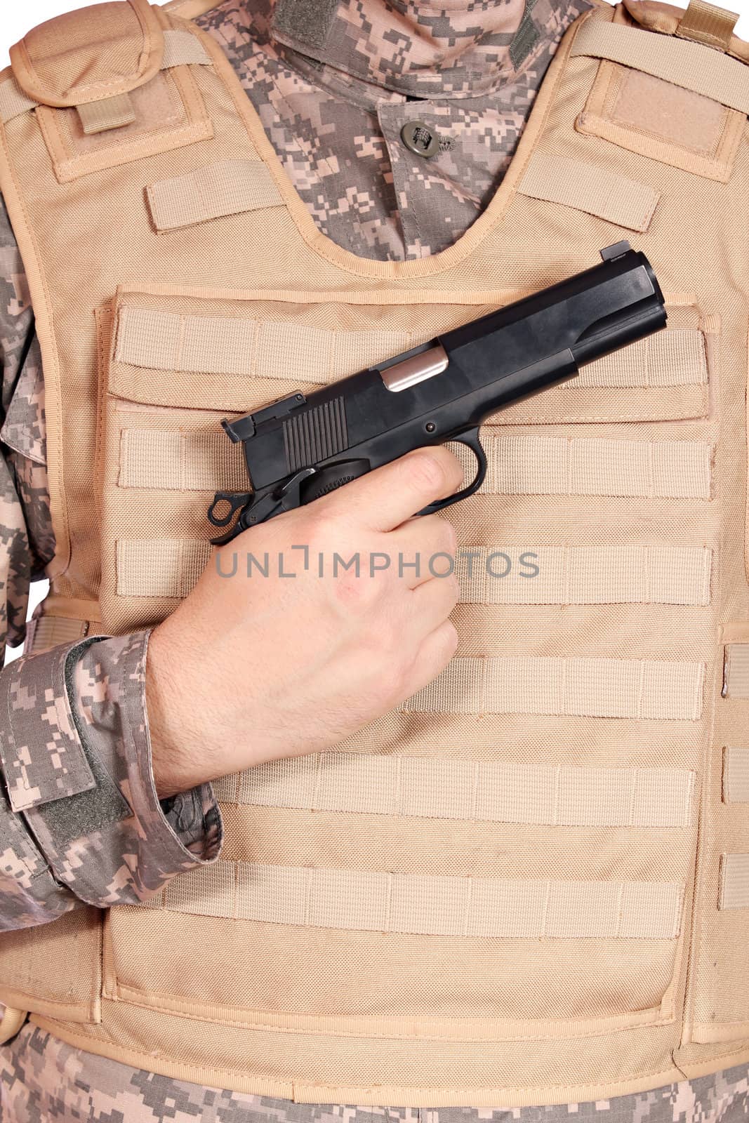 gun and bulletproof vest by goce