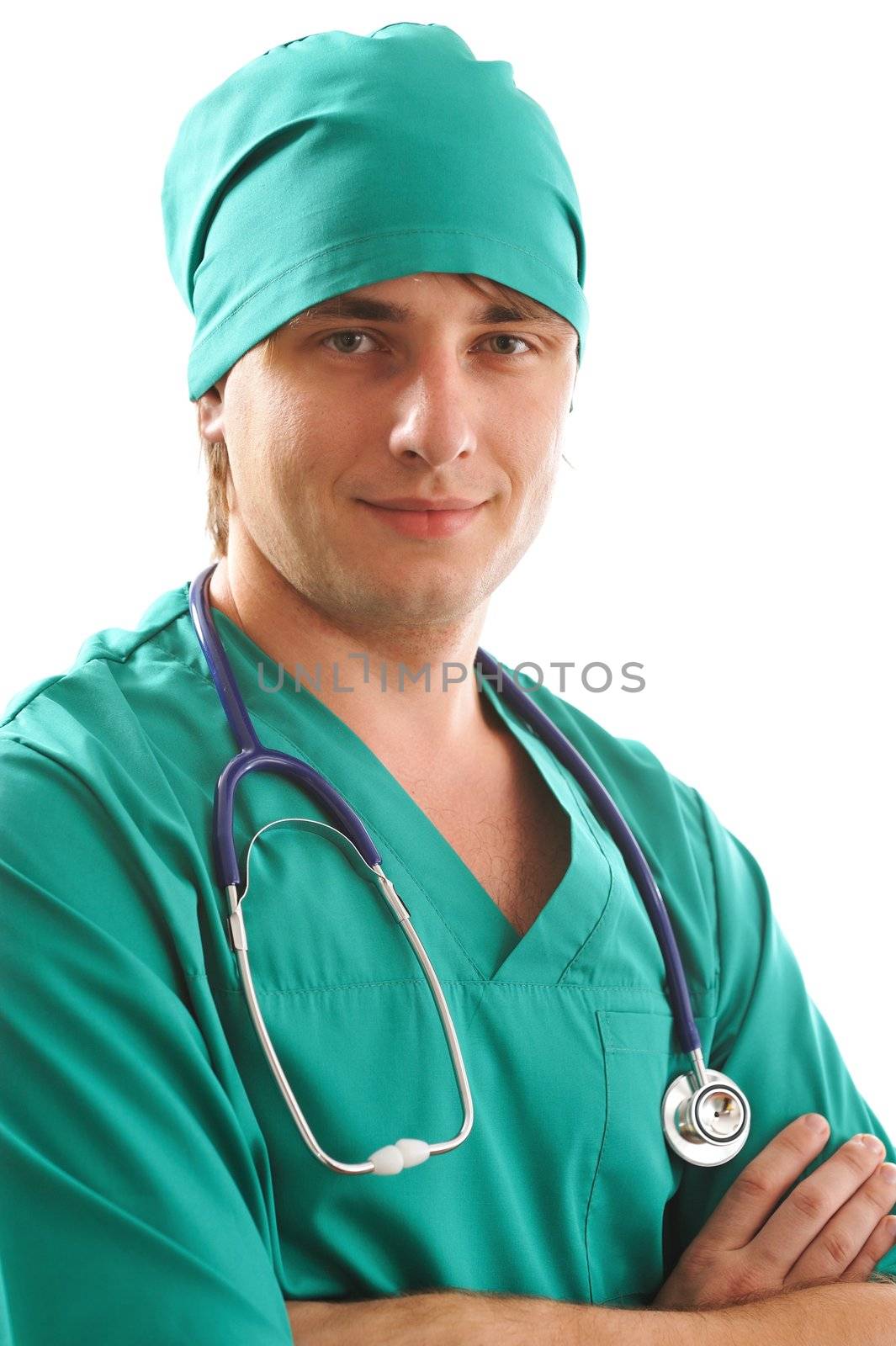 Doctor with stethoscope by haveseen