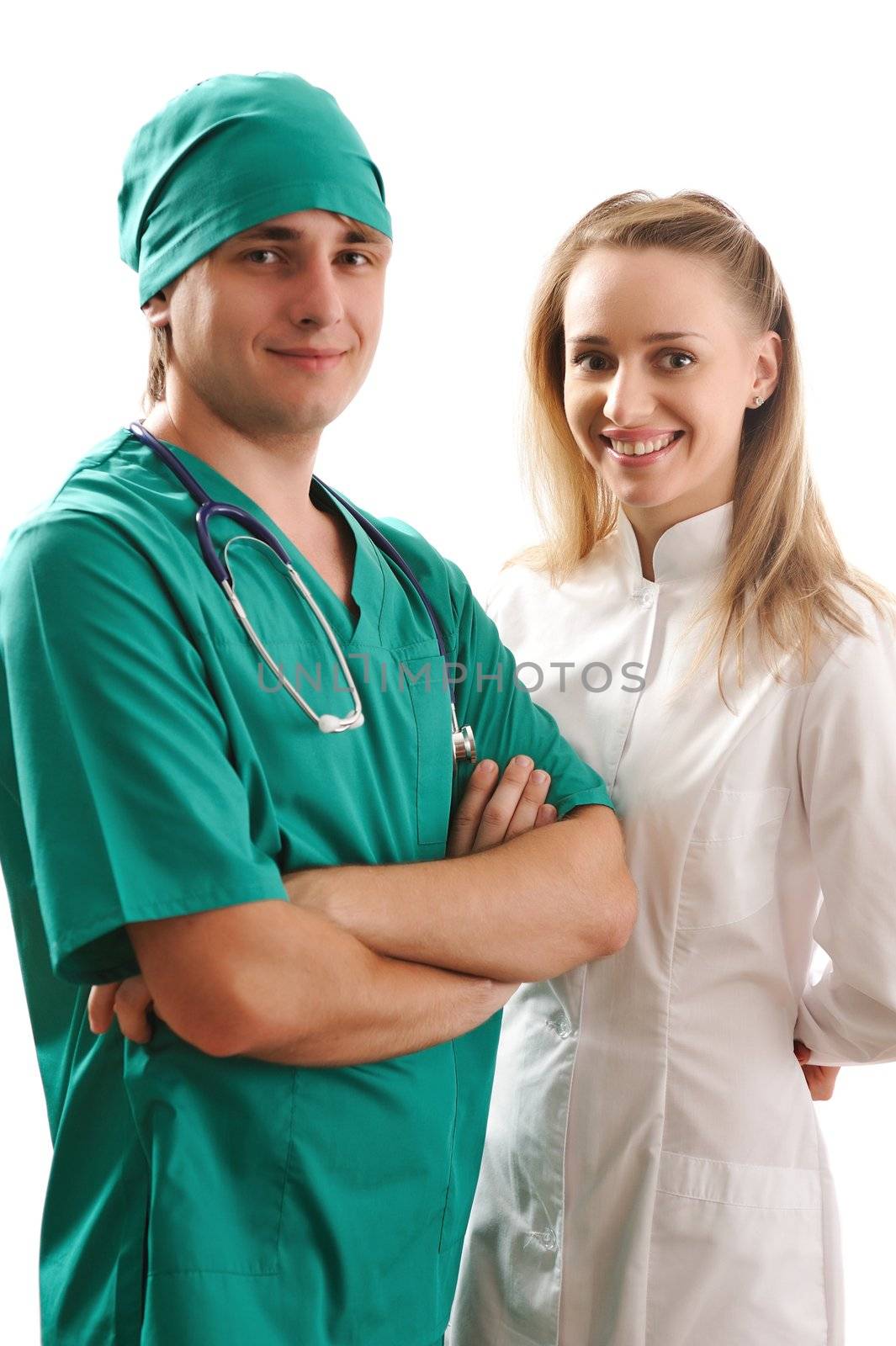 Doctors isolated on white background