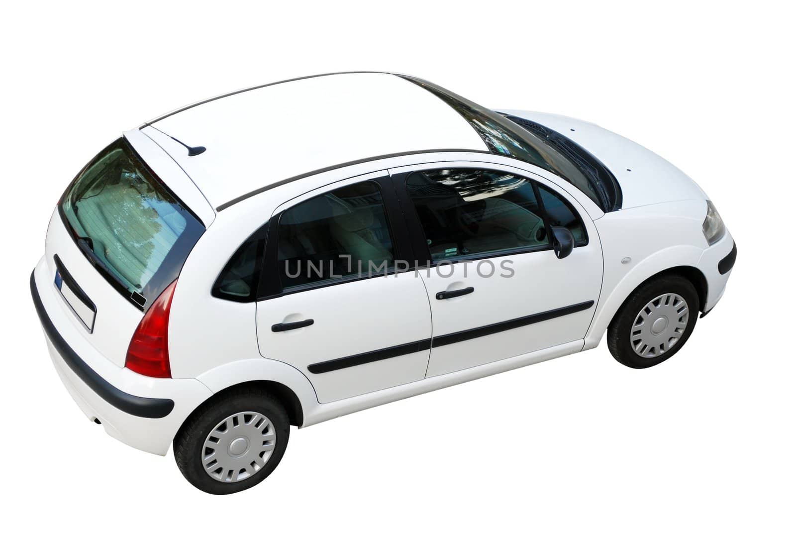 car top perspective isolated on white