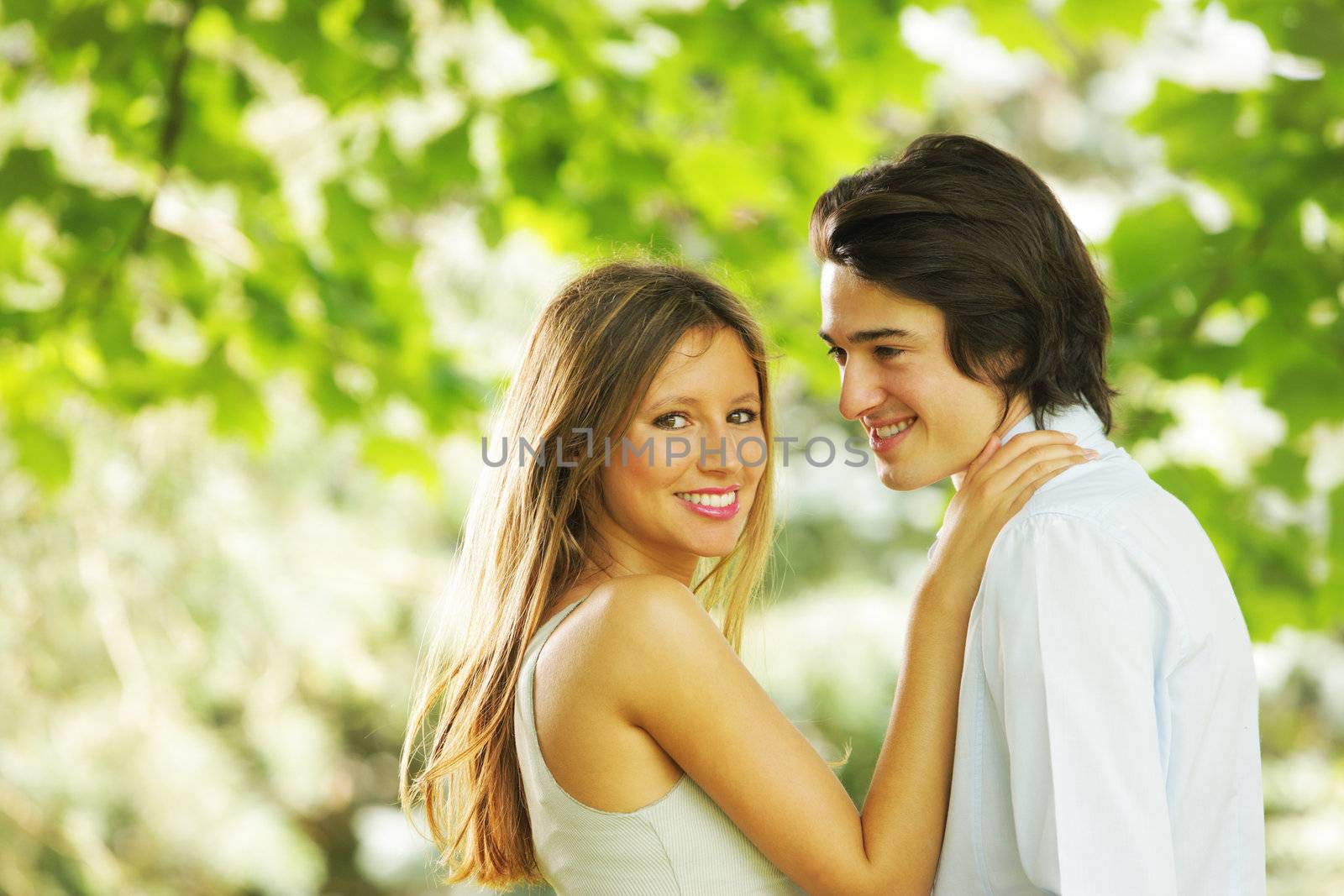 Young couple at park