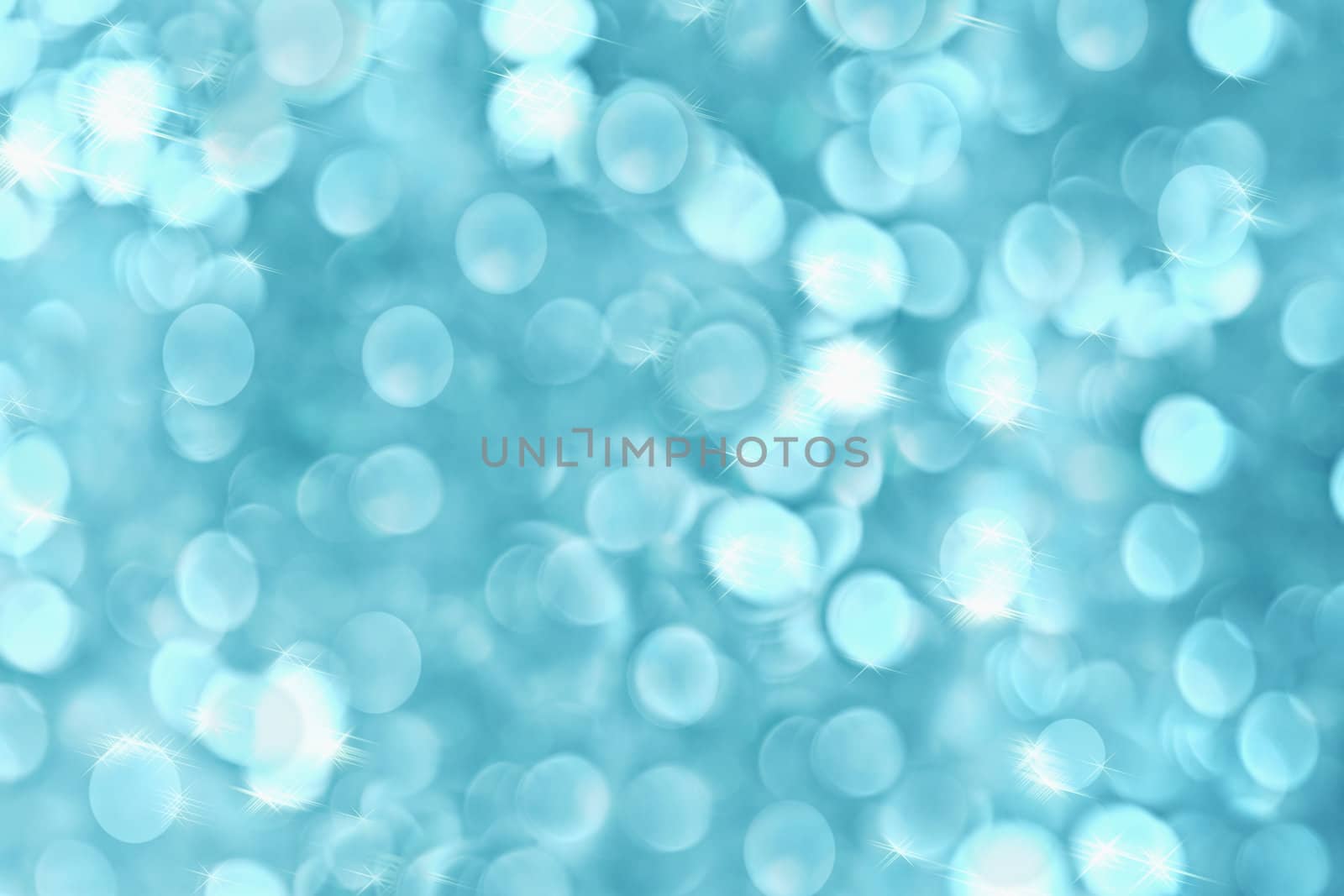 Abstract background of icy blue holiday lights 