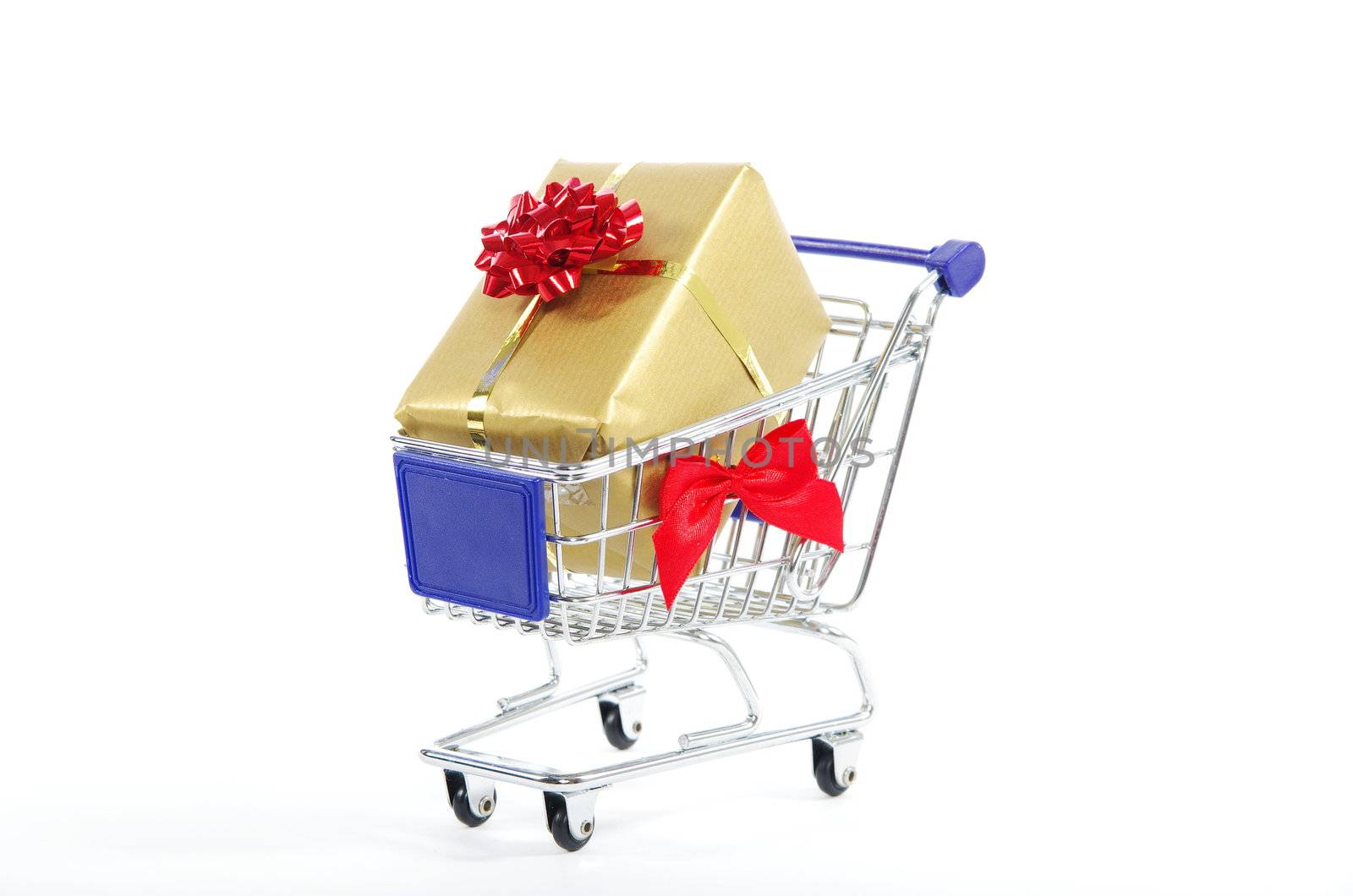 Christmas xmas shopping isolated on white background