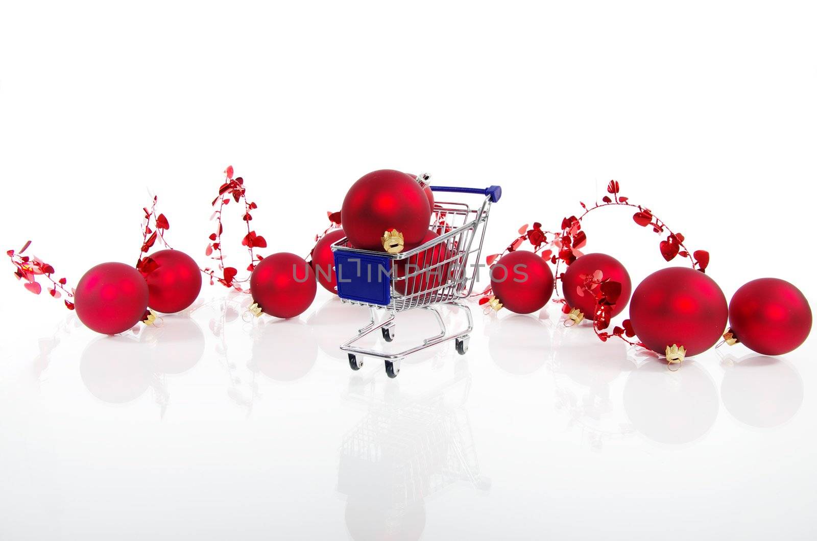 Christmas xmas shopping isolated on white background