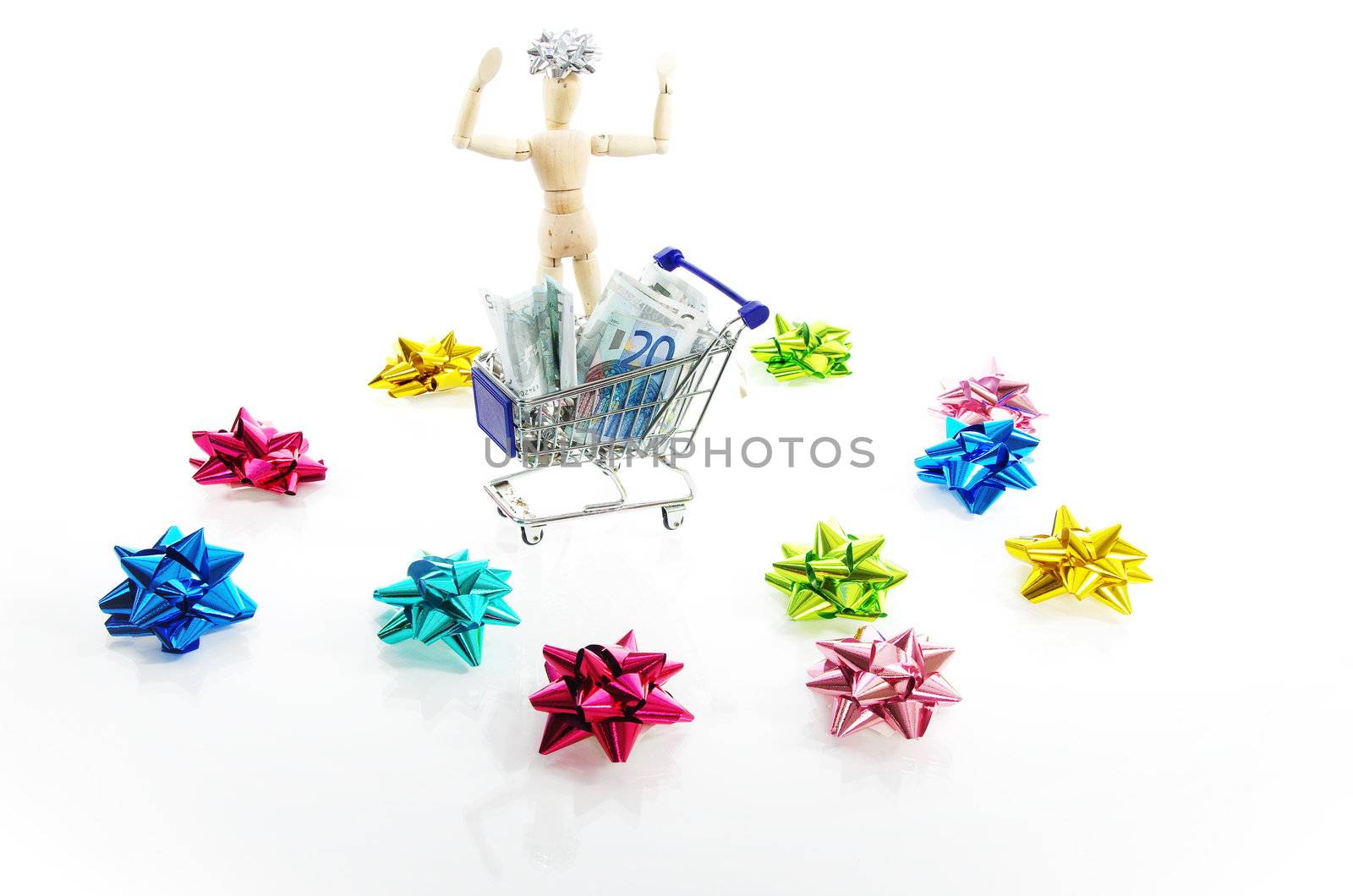 Christmas xmas shopping isolated on white background