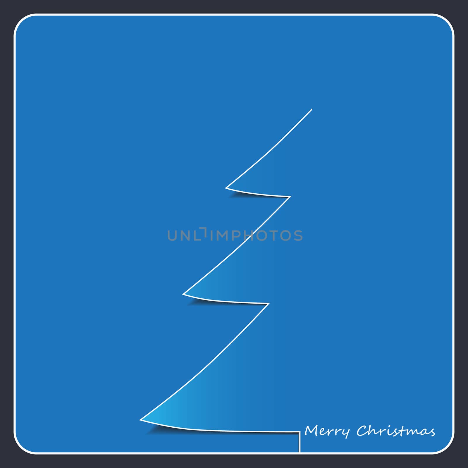 new abstract image of christmas tree shape on blue paper