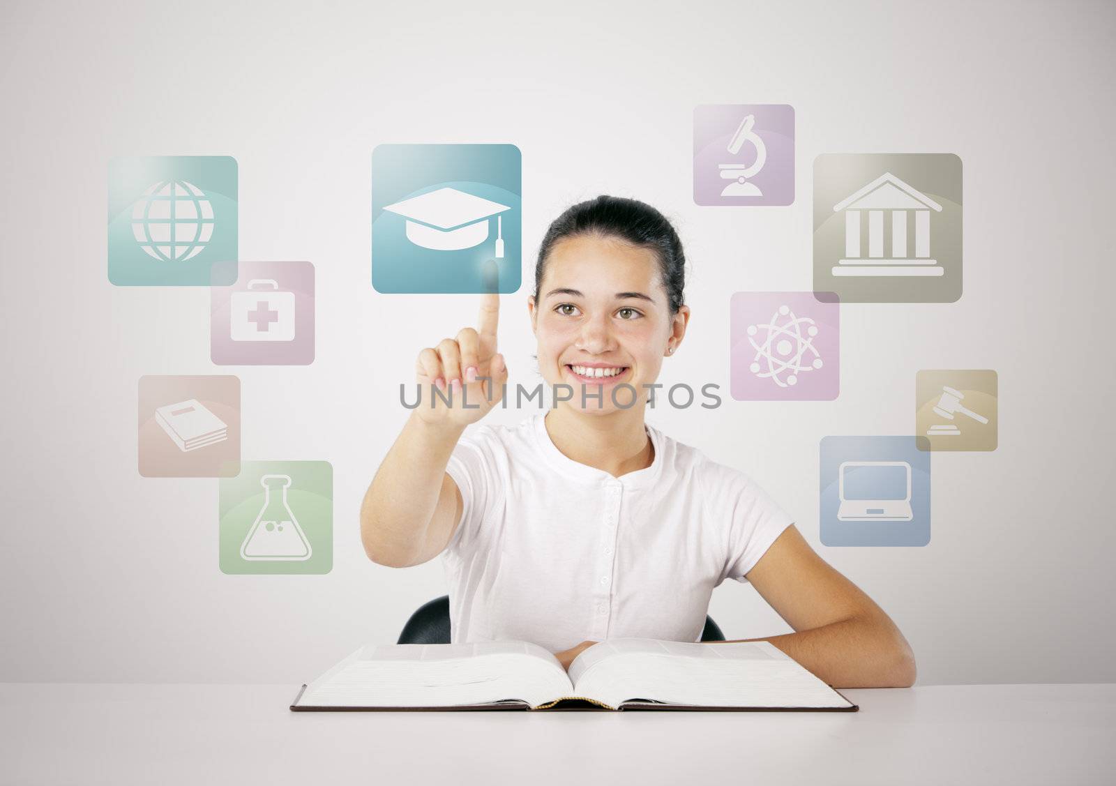 Young girl chooses his future career