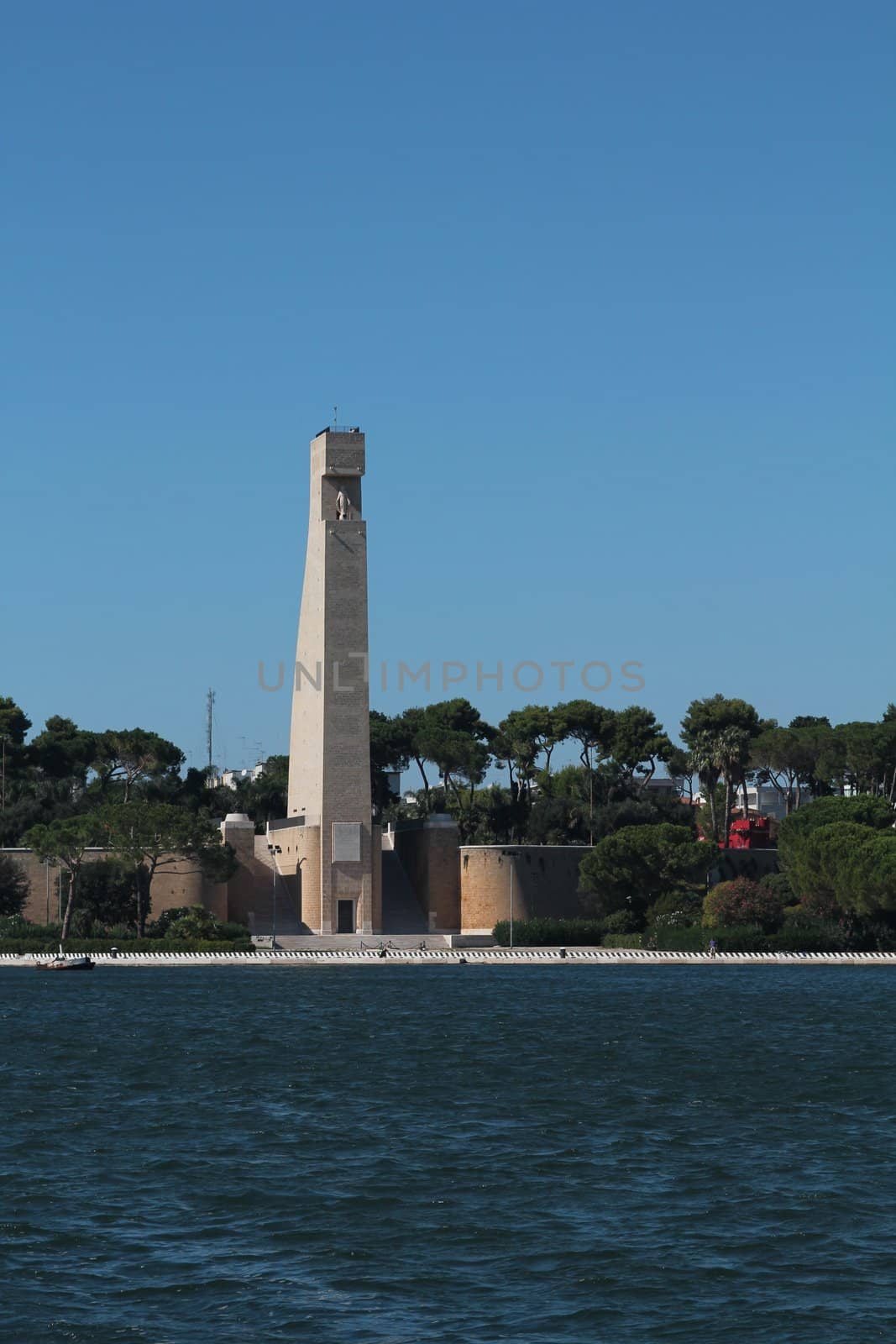 Rudder shaped monument in Brindisi, Italy. It is one of the symbol of the town
