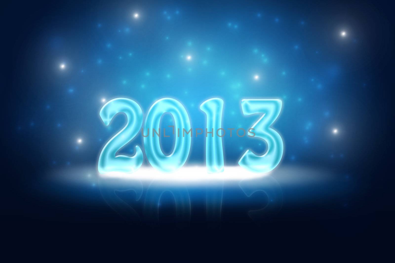 Silvester background for your designs in blue with snowflakes 