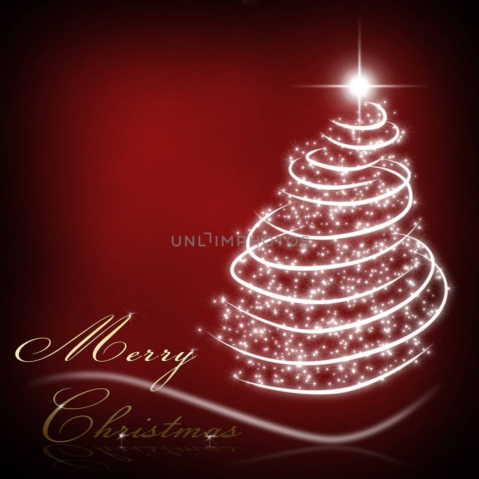 christmas background for your designs in red with a Christmas Tree 