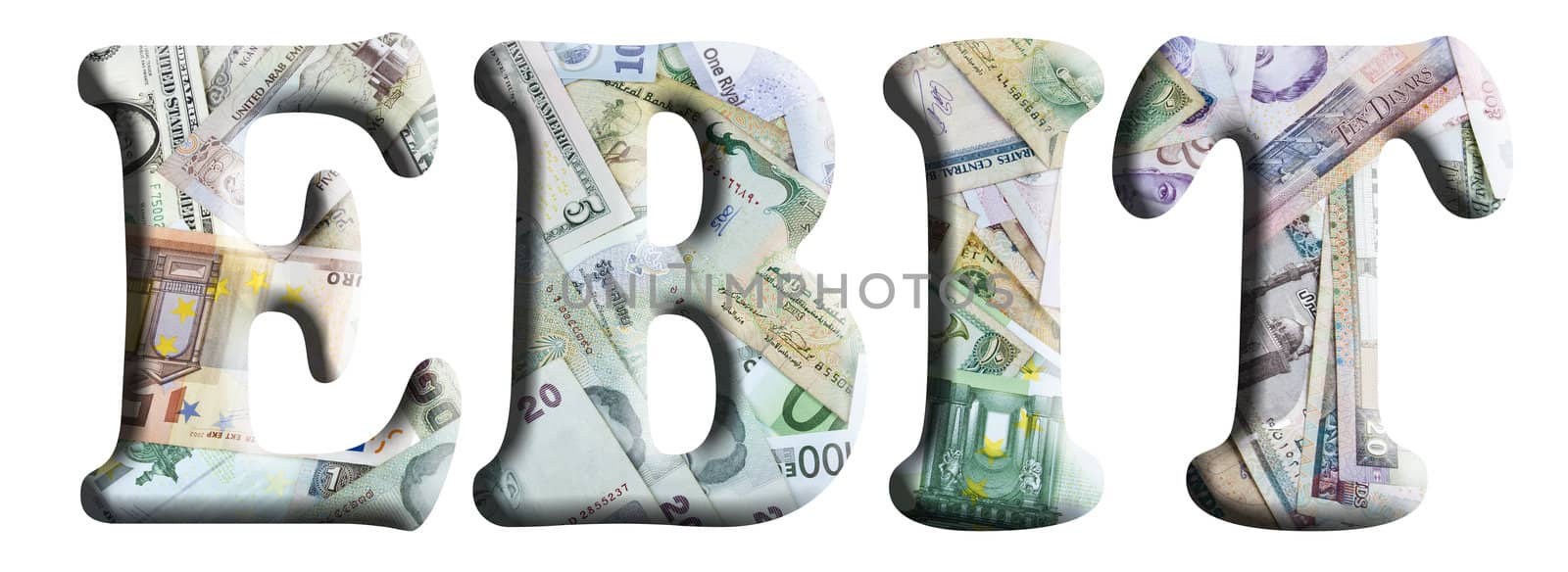 Words in 3D about finance on currencies