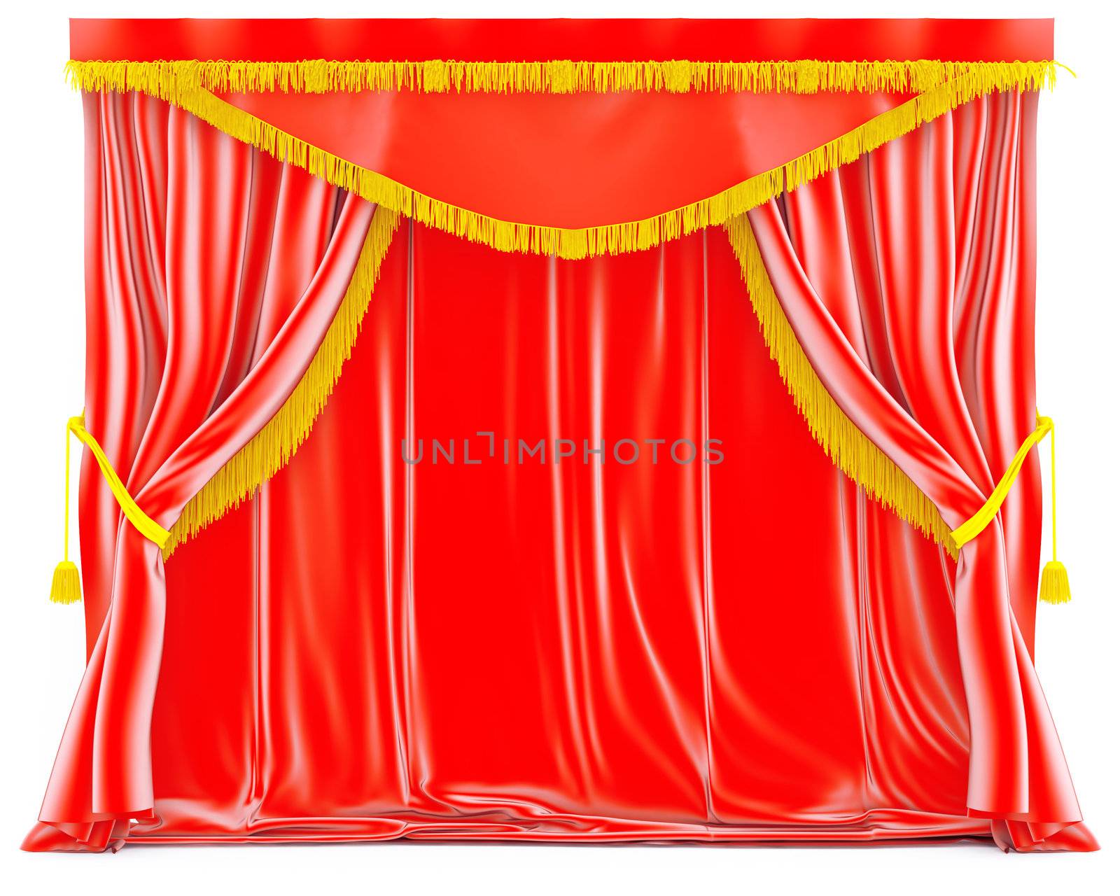 red velvet curtains with golden tassels by Serp