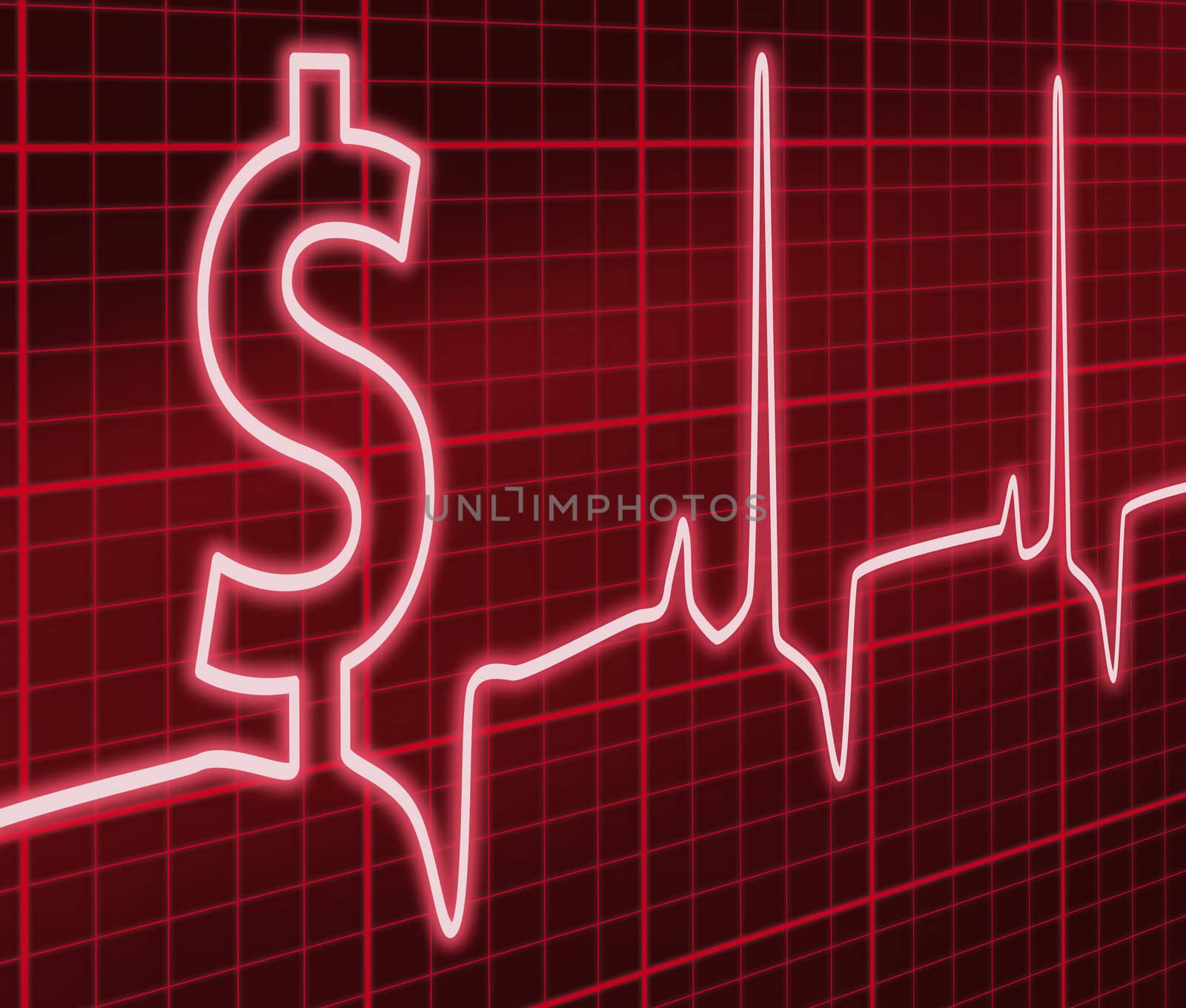 Digital Illustration concept of a Financial Heart Beat