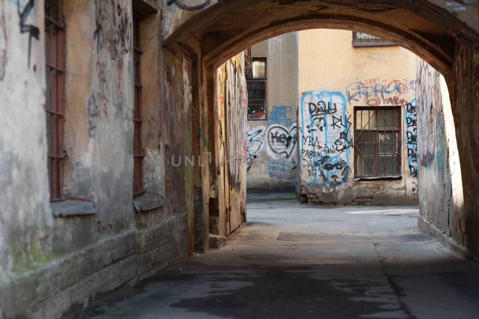 old inner courtyard in St. Peterburge