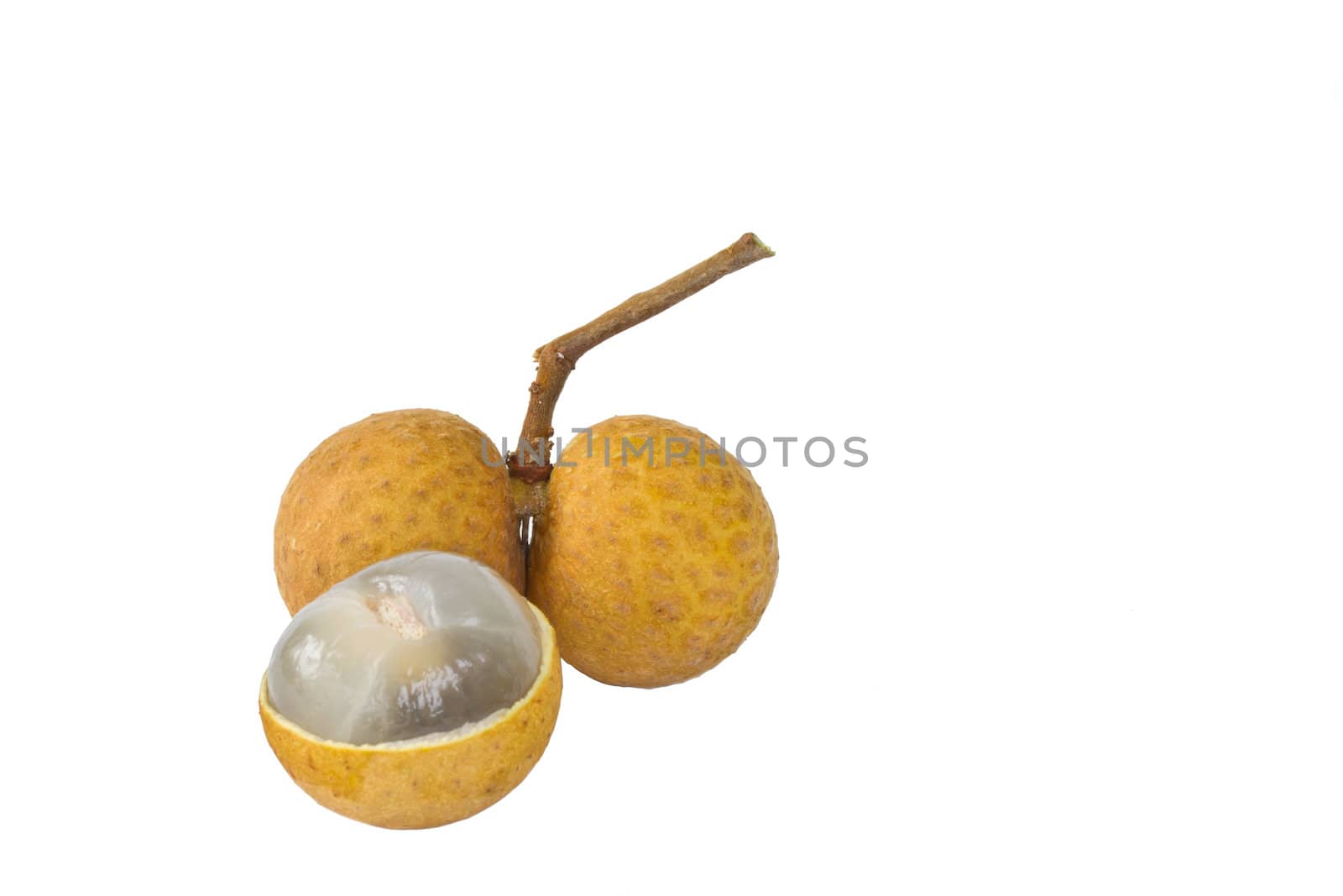 Longans, thai fruit, isolated on white background