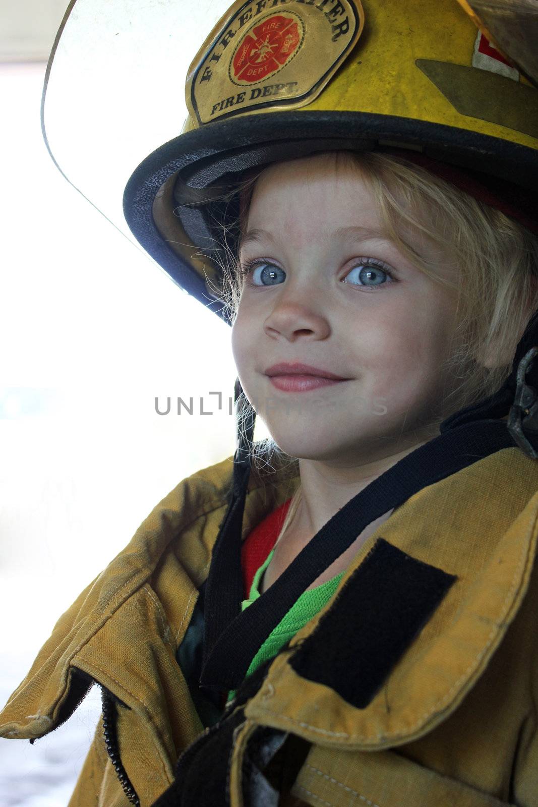 Young girl as firefighter by mahnken