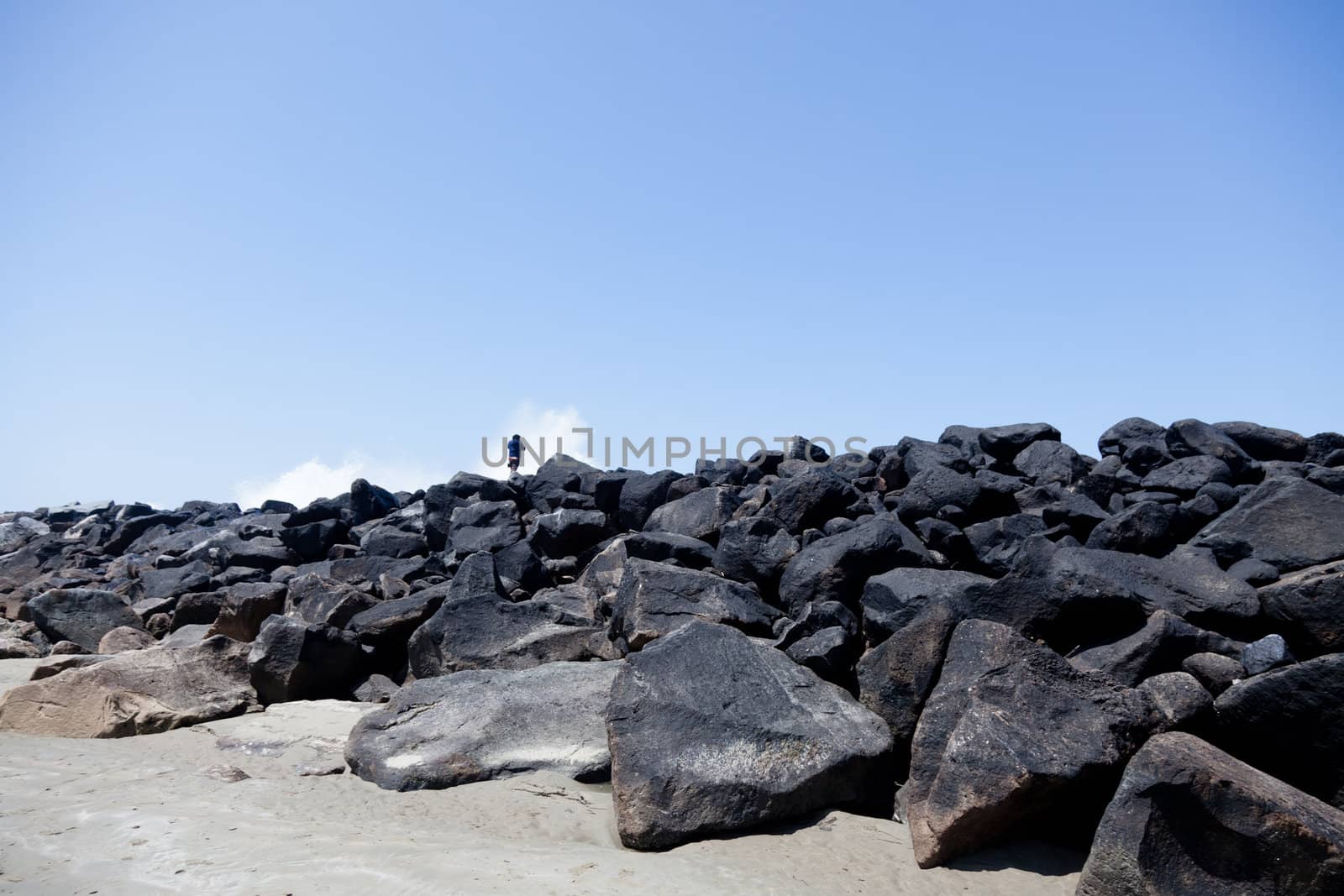 Breakwaters are structures constructed on coasts as part of coastal defence or to protect an anchorage from the effects of weather and longshore drift.