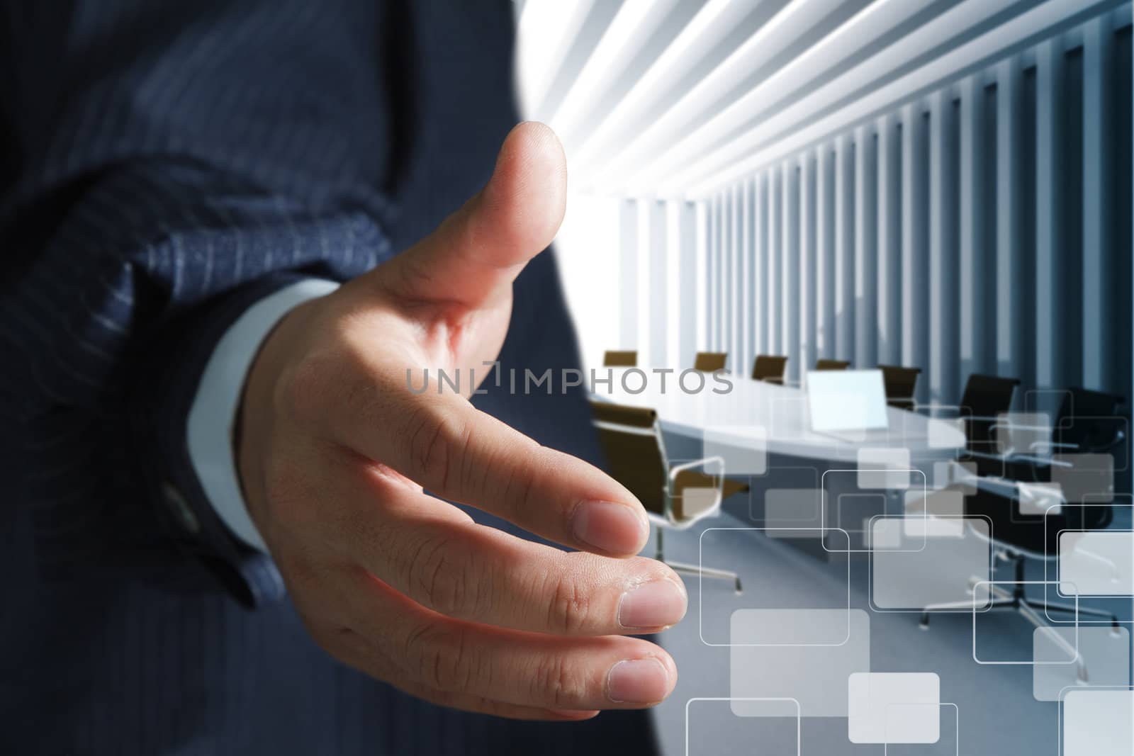 Business man and meeting table background by buchachon