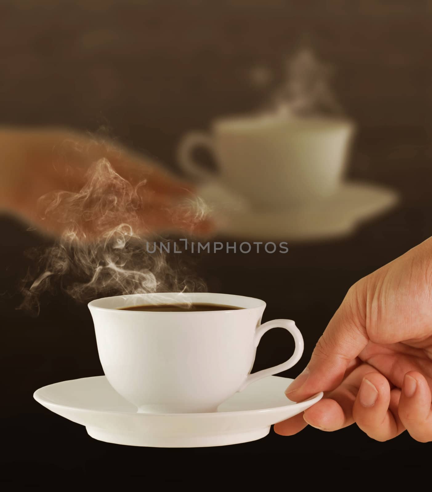 male and female hands, love and coffee by buchachon