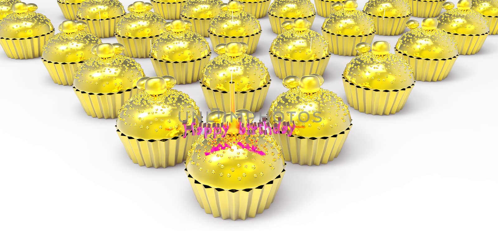 gold birthday cupcake by buchachon