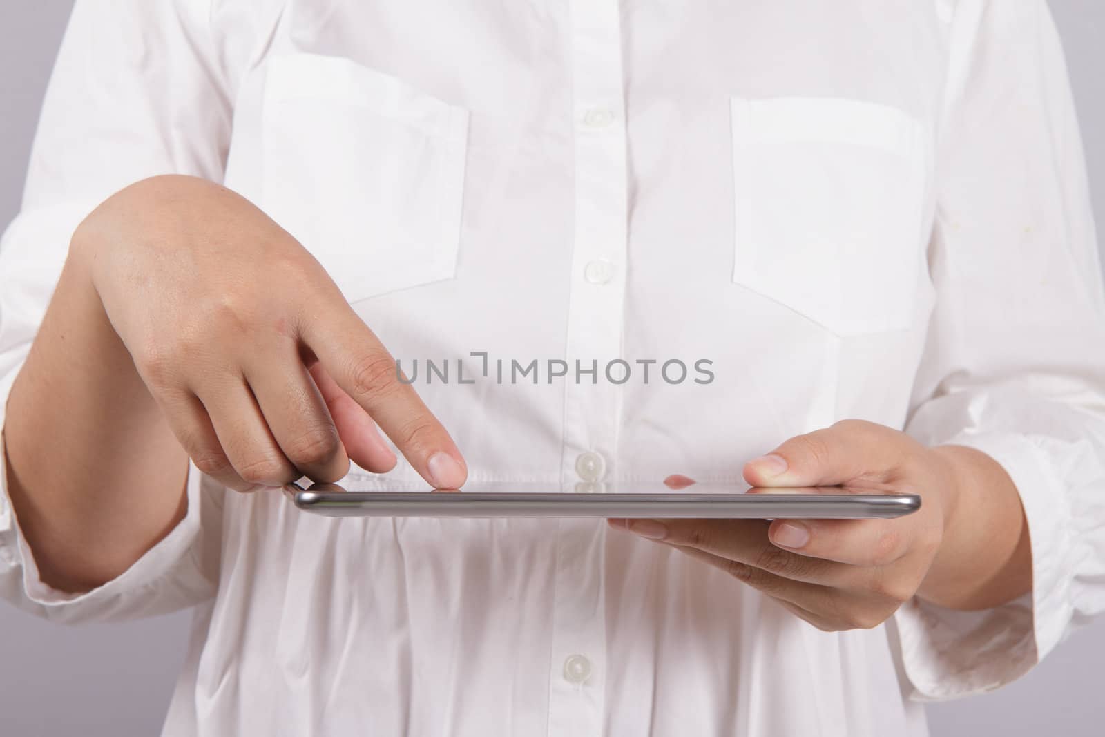 woman with tablet computer as business concept