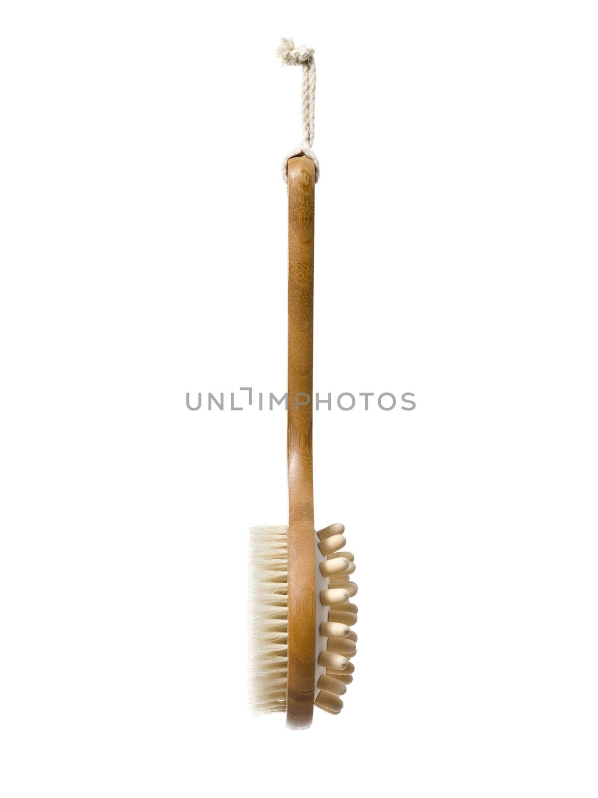 Wooden Bath Massage Scrub Brush in a vertical image