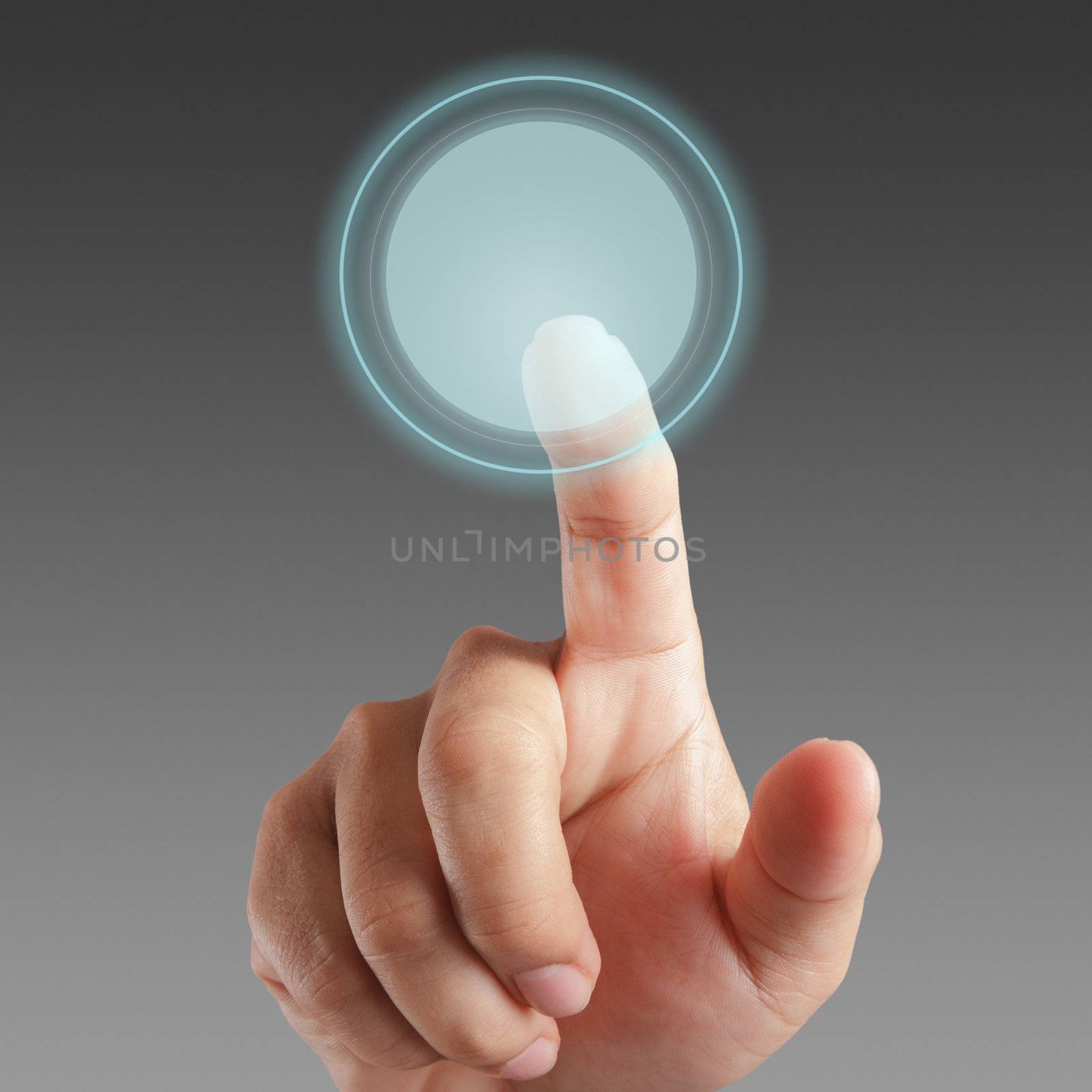 Hand and Touchscreen Technology as concept